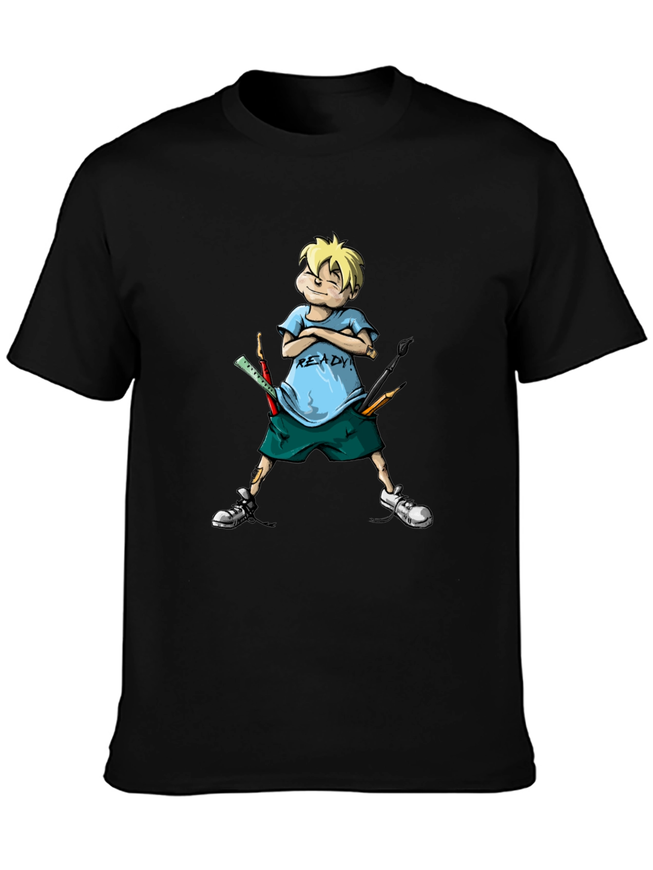Cartoon Boy Ready T-Shirt