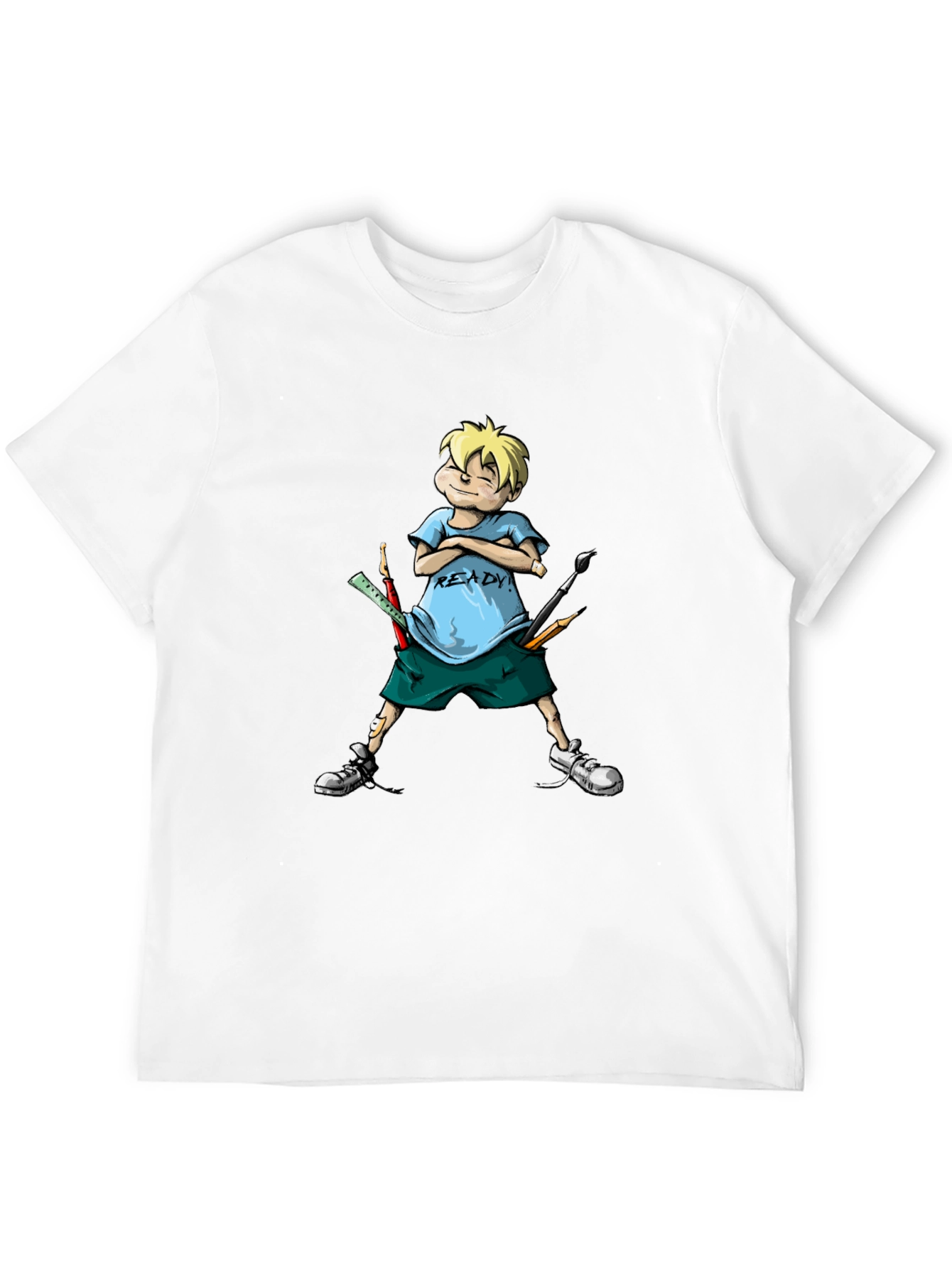 Cartoon Boy Ready T-Shirt