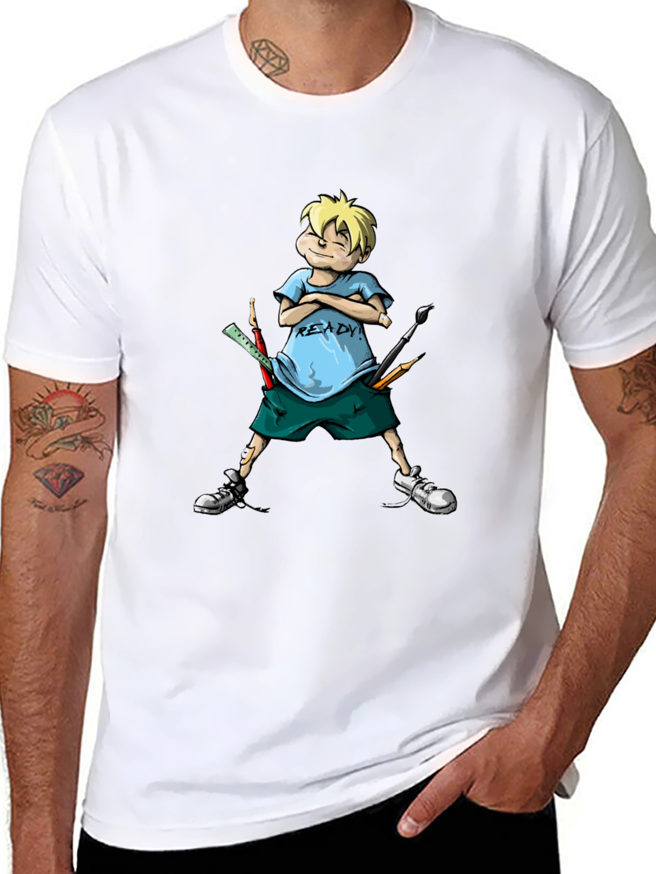 Cartoon Boy Ready T-Shirt