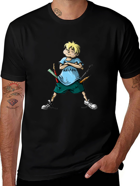 Cartoon Boy Ready T-Shirt