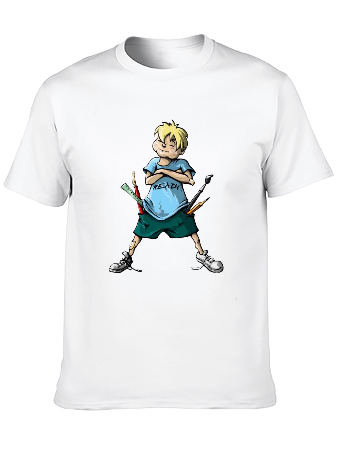 Cartoon Boy Ready T-Shirt