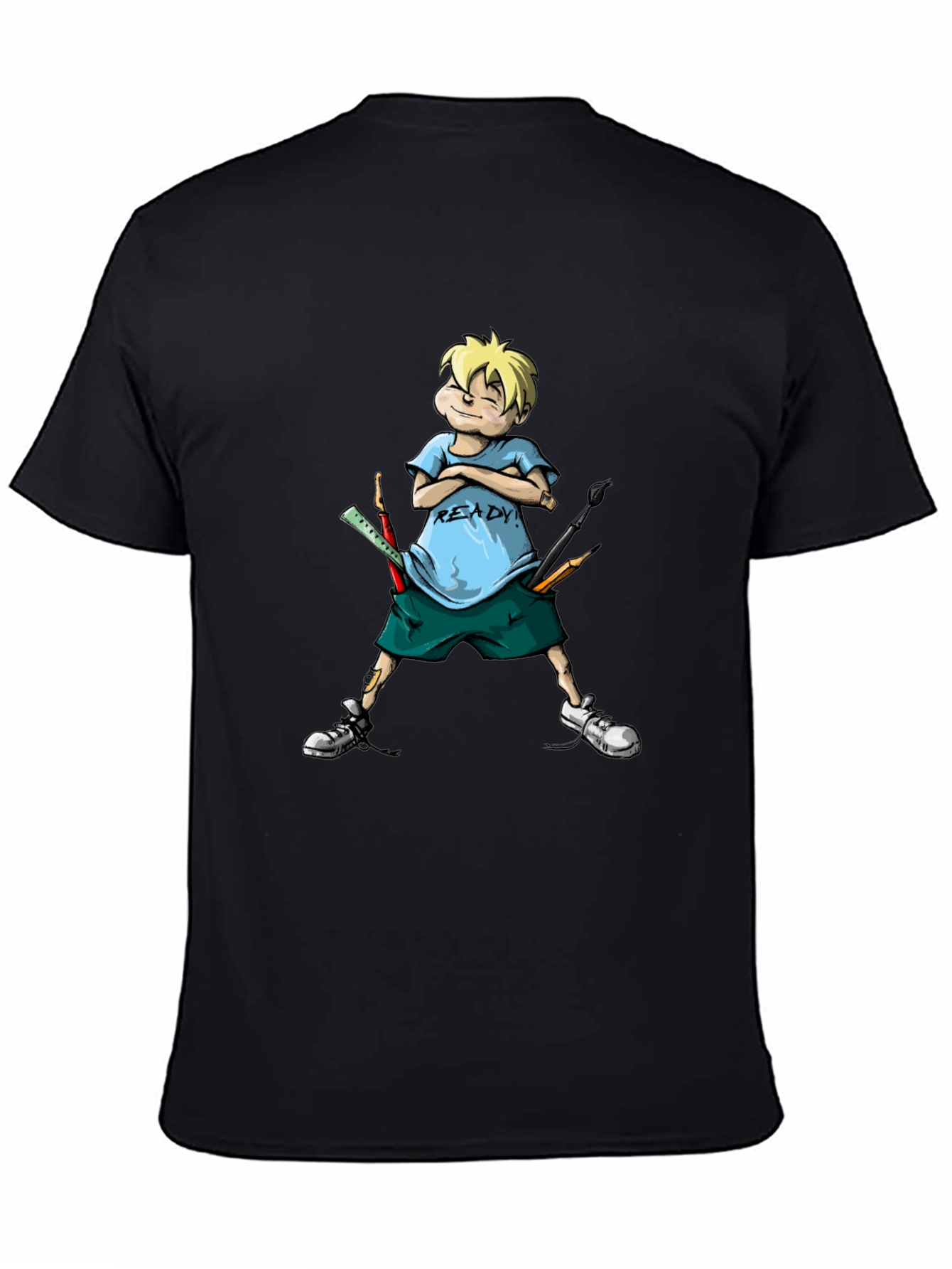 Cartoon Boy Ready T-Shirt