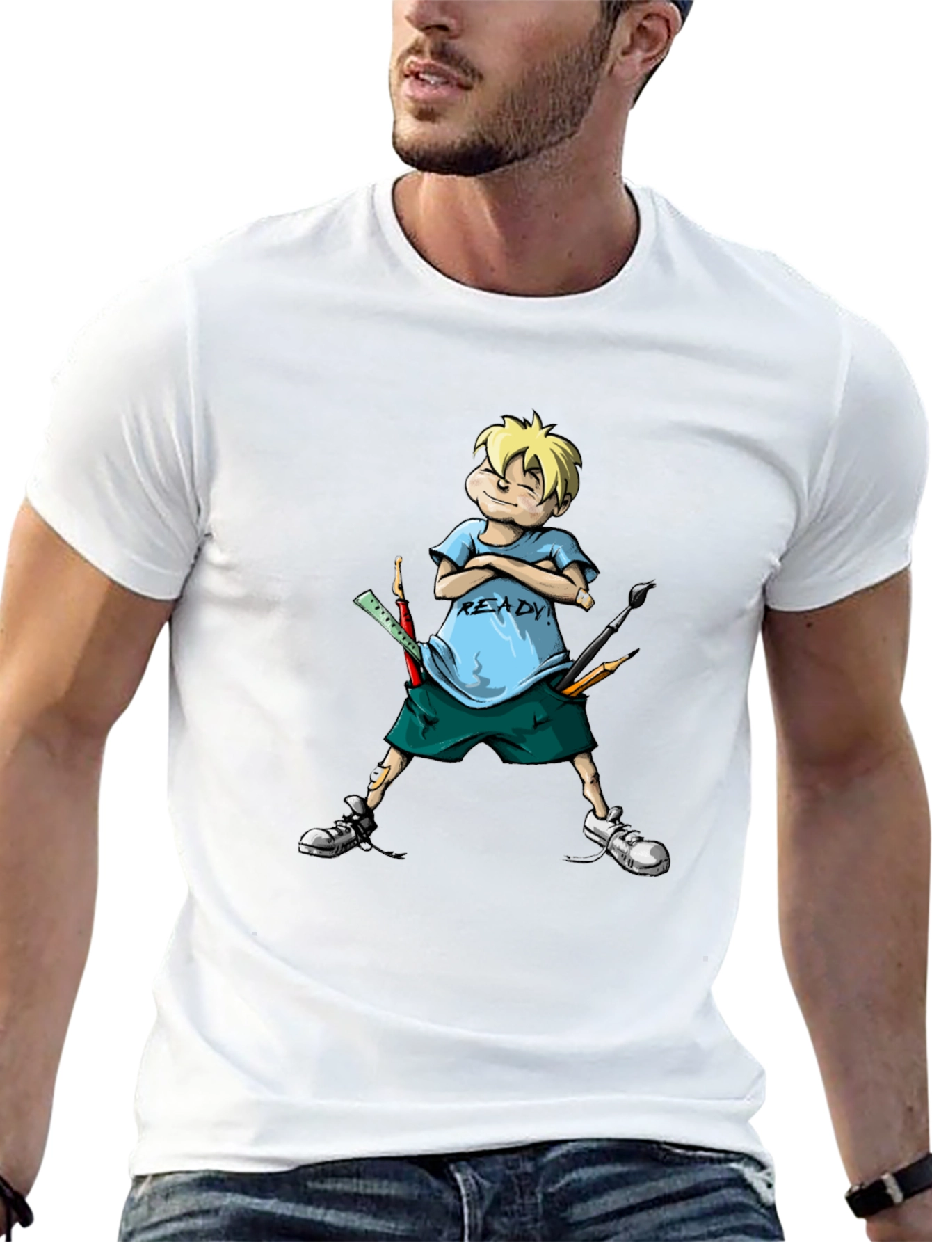 Cartoon Boy Ready T-Shirt