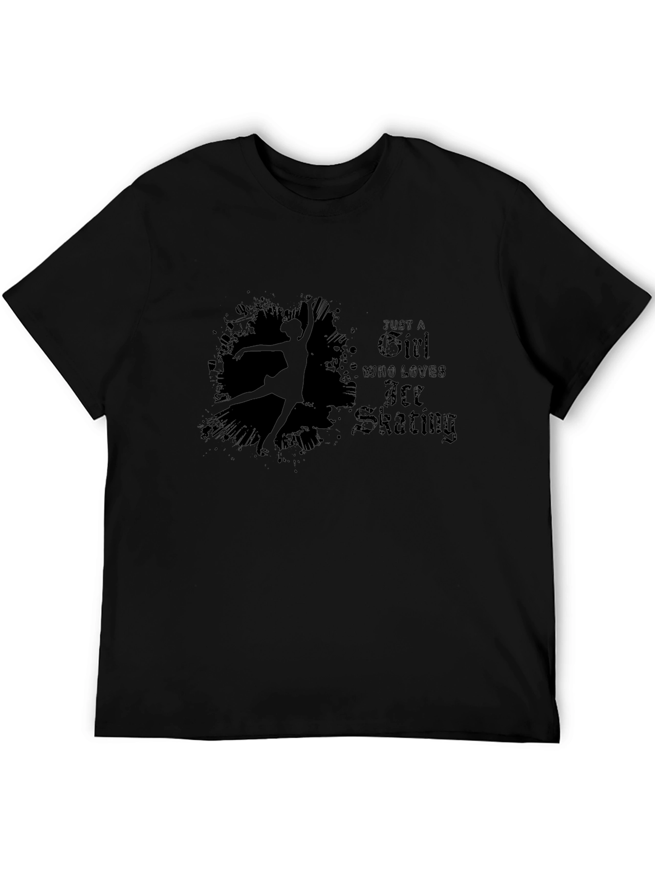 Ice Skating Girl T-Shirt - Black