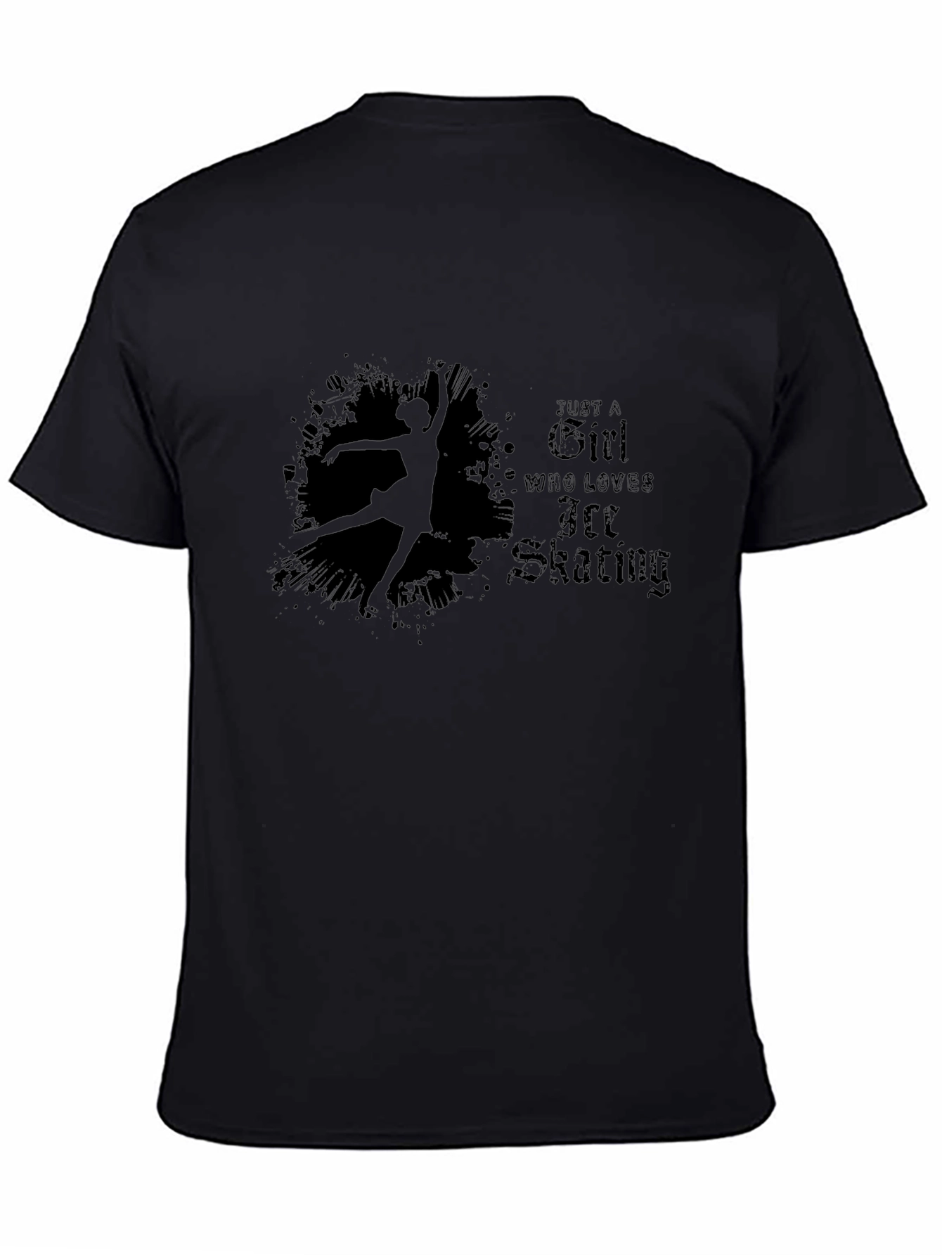 Ice Skating Girl T-Shirt - Black