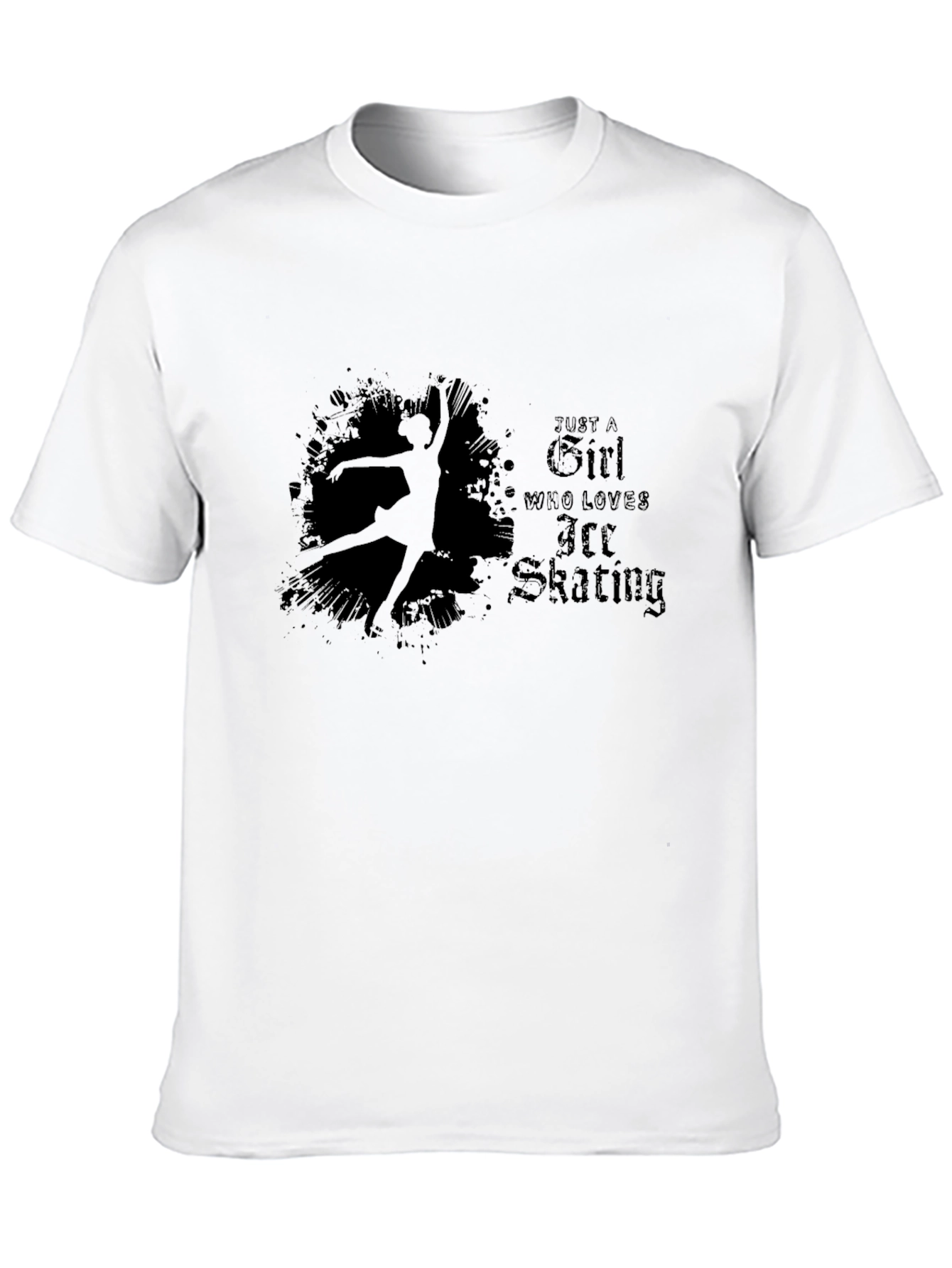 Ice Skating Girl T-Shirt - Black