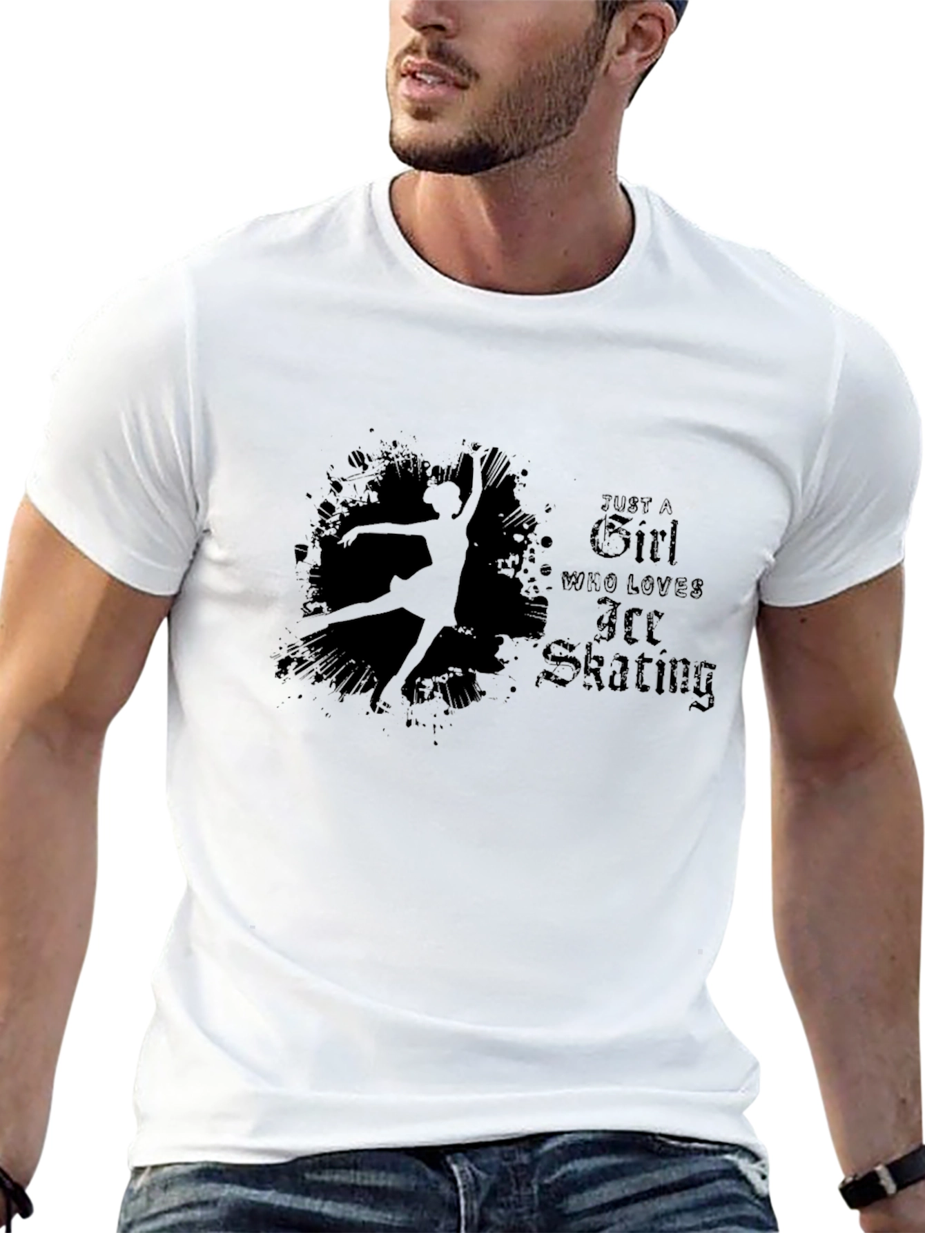 Ice Skating Girl T-Shirt - Black