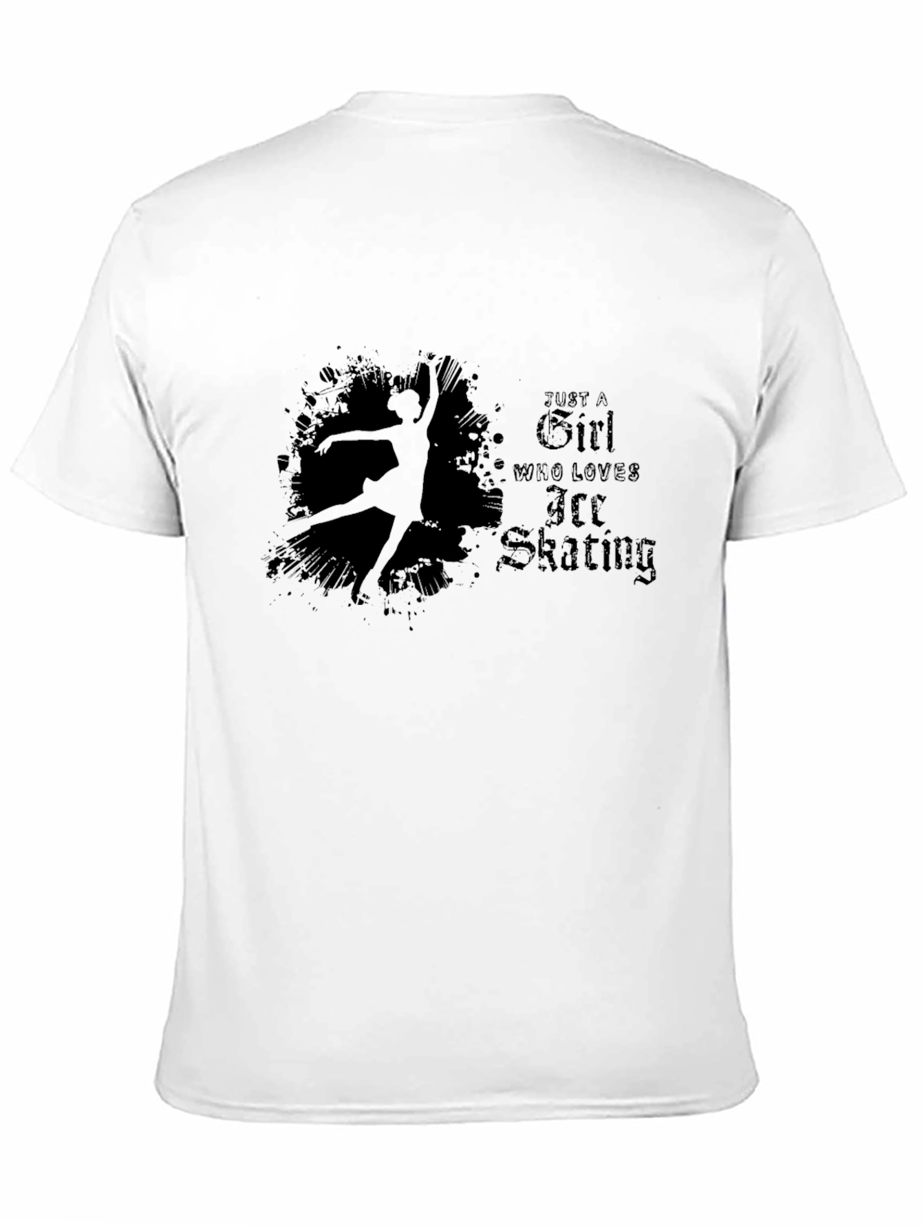 Ice Skating Girl T-Shirt - Black