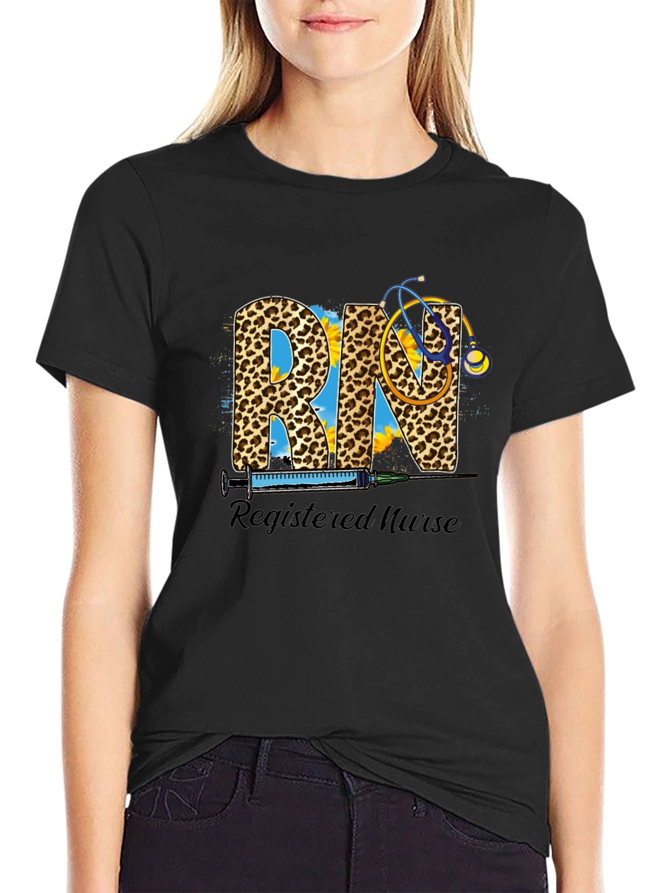 Registered Nurse RN Leopard Print T-Shirt