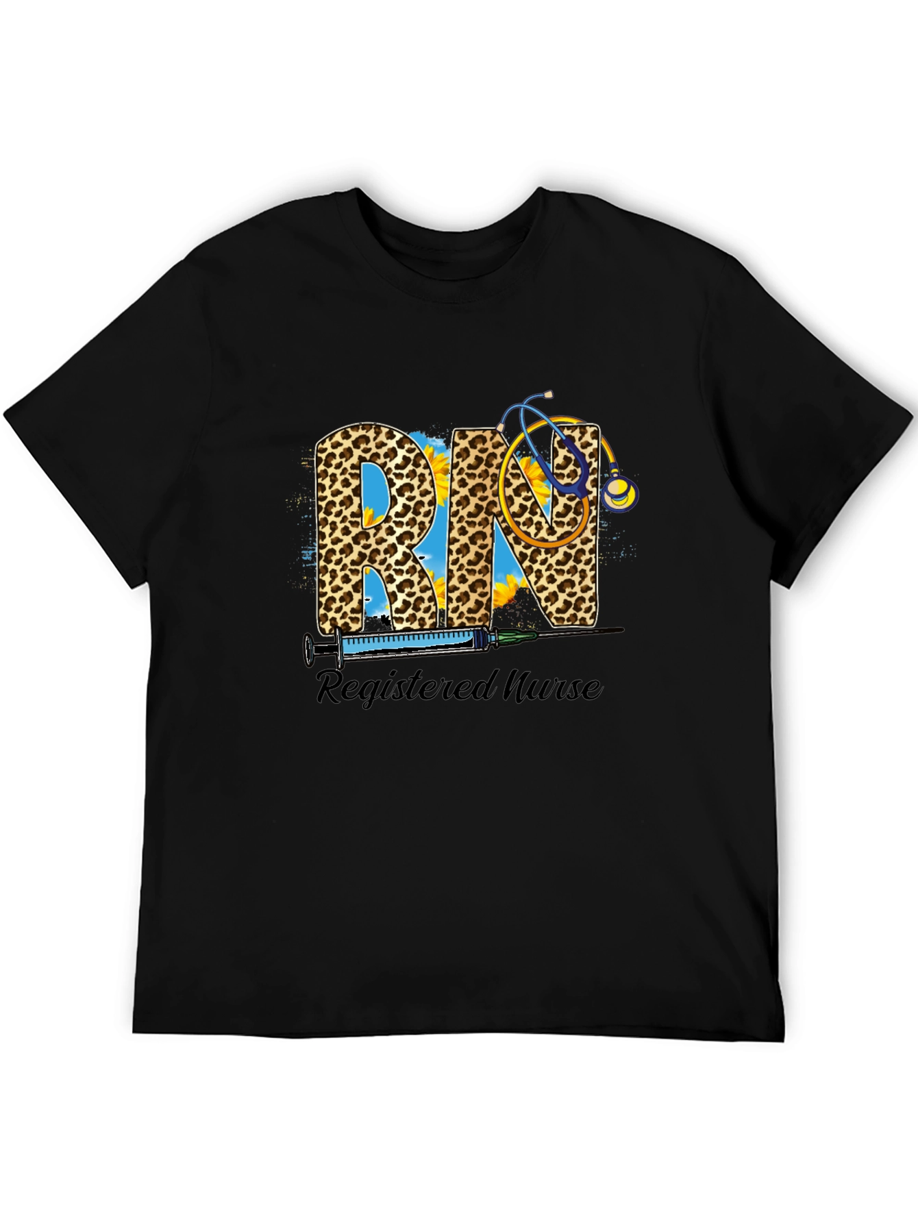 Registered Nurse RN Leopard Print T-Shirt