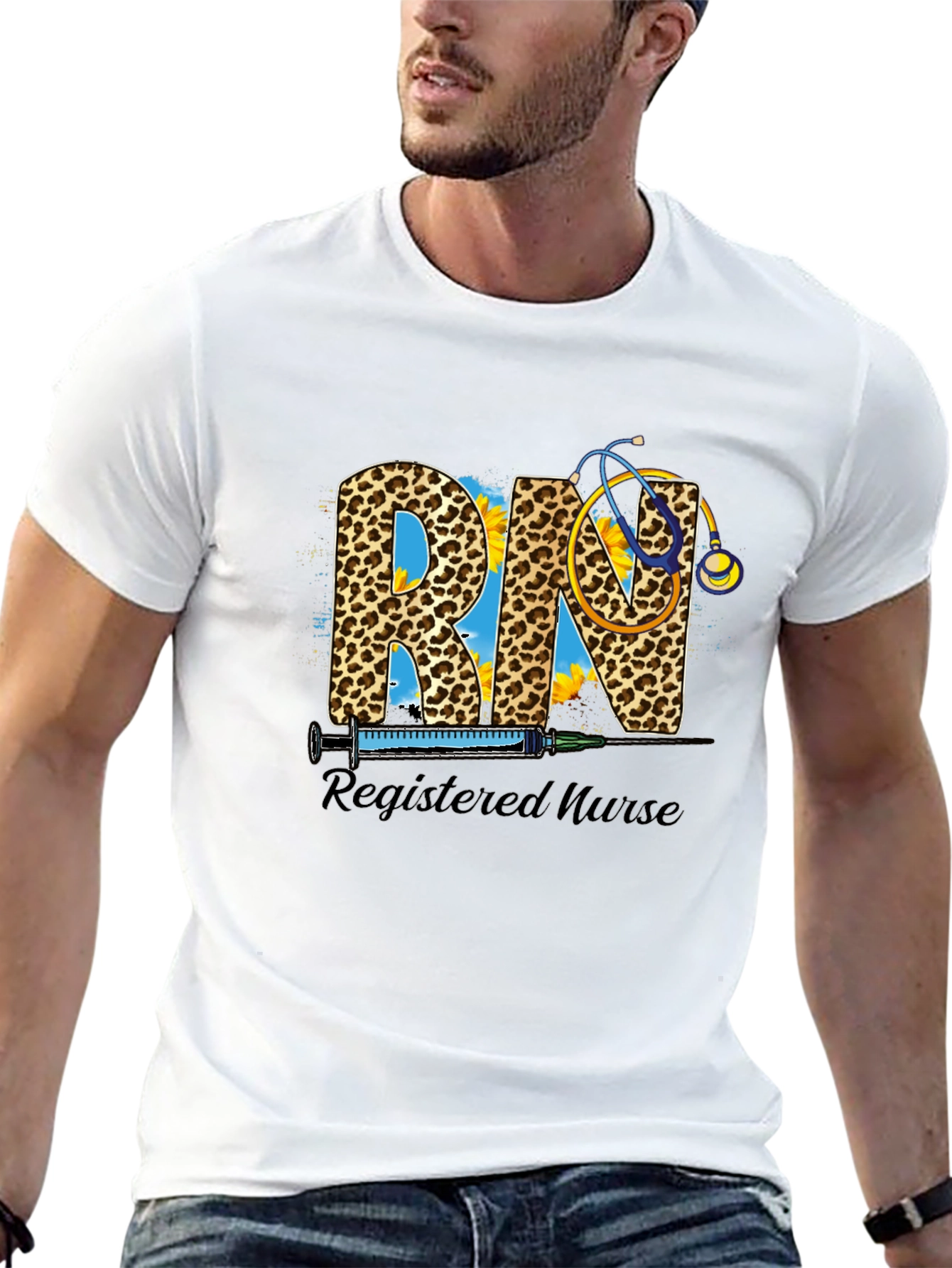 Registered Nurse RN Leopard Print T-Shirt