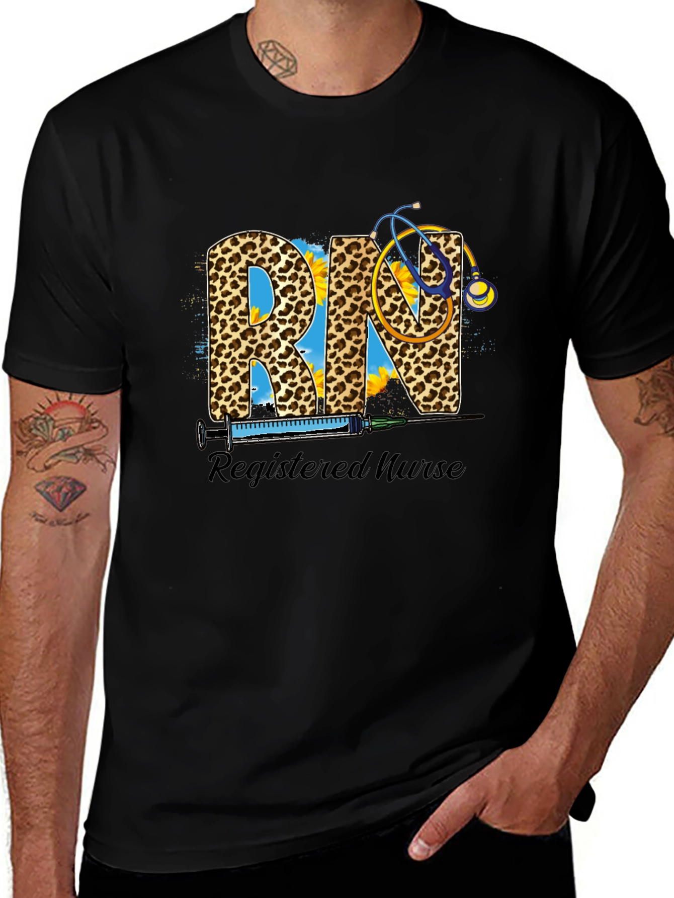 Registered Nurse RN Leopard Print T-Shirt