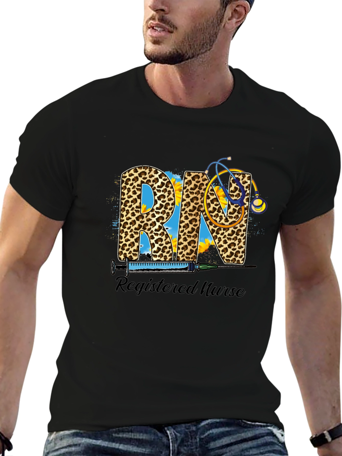 Registered Nurse RN Leopard Print T-Shirt