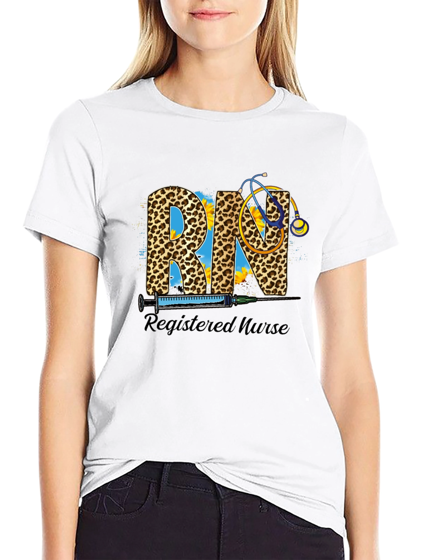 Registered Nurse RN Leopard Print T-Shirt