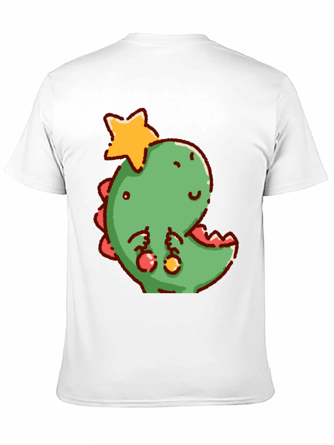 Cute Dinosaur with Star Christmas T-Shirt