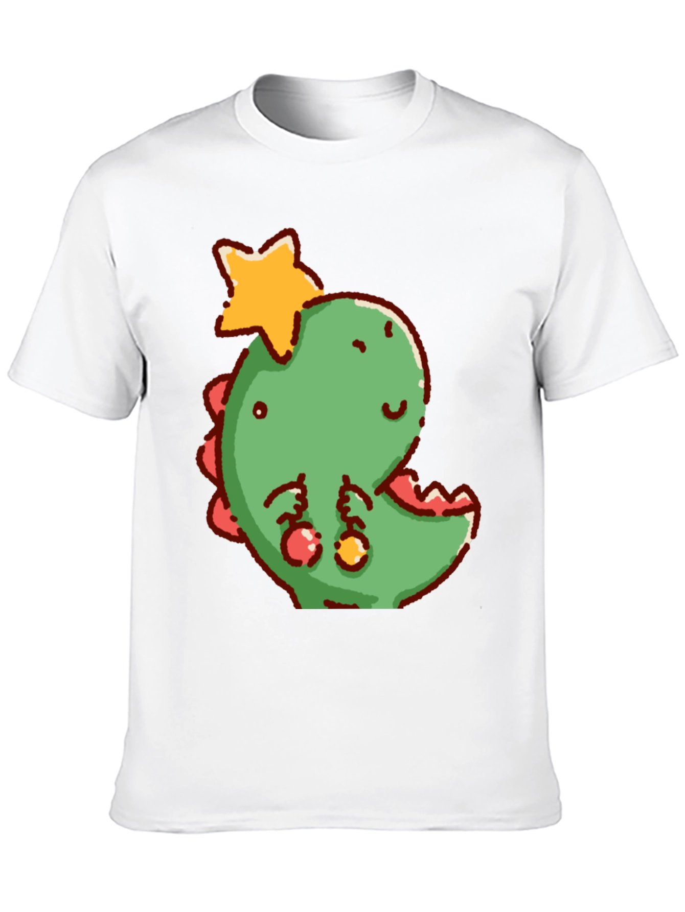 Cute Dinosaur with Star Christmas T-Shirt