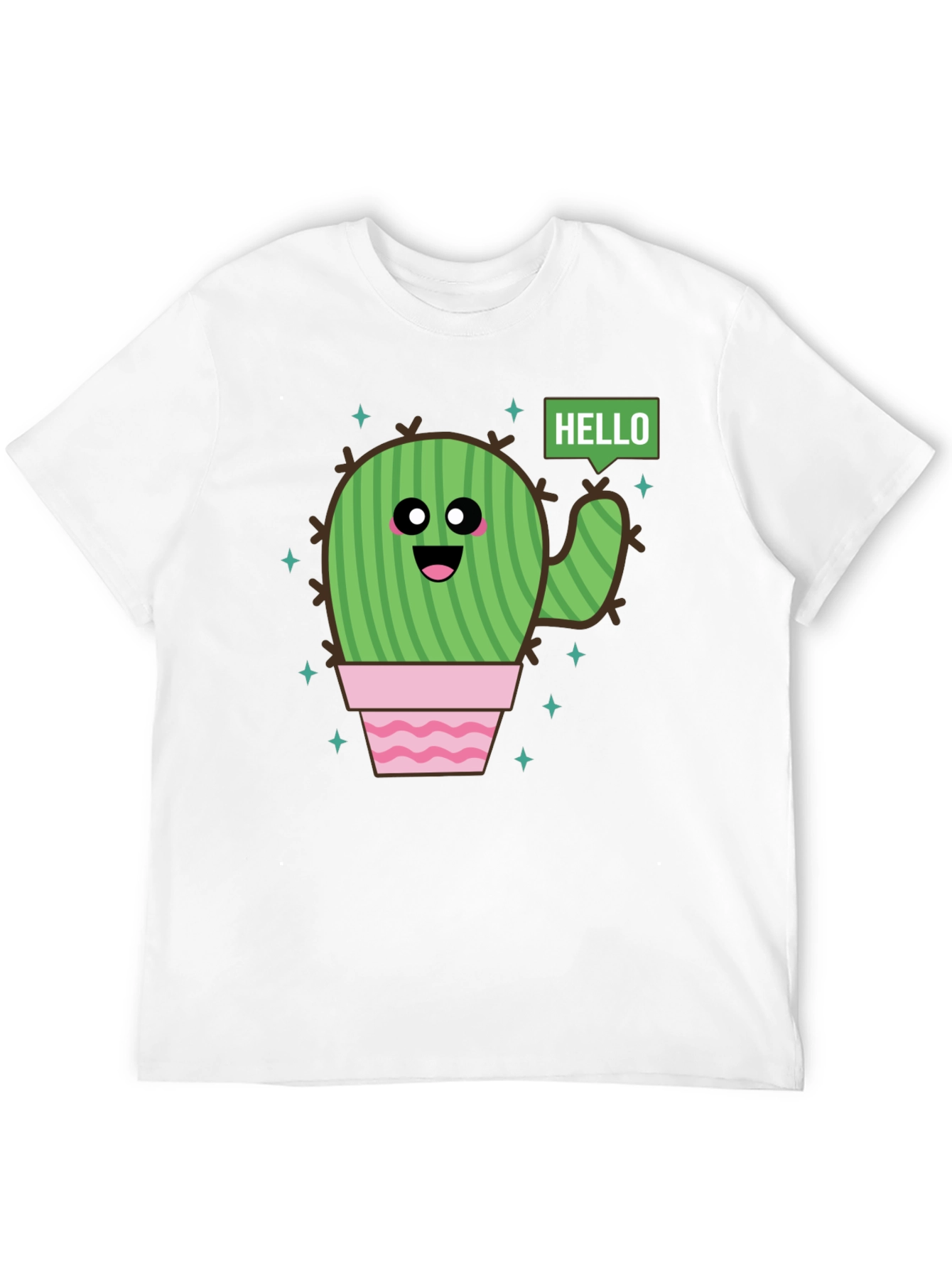 Cute Cactus Graphic T-Shirt - Hello There!