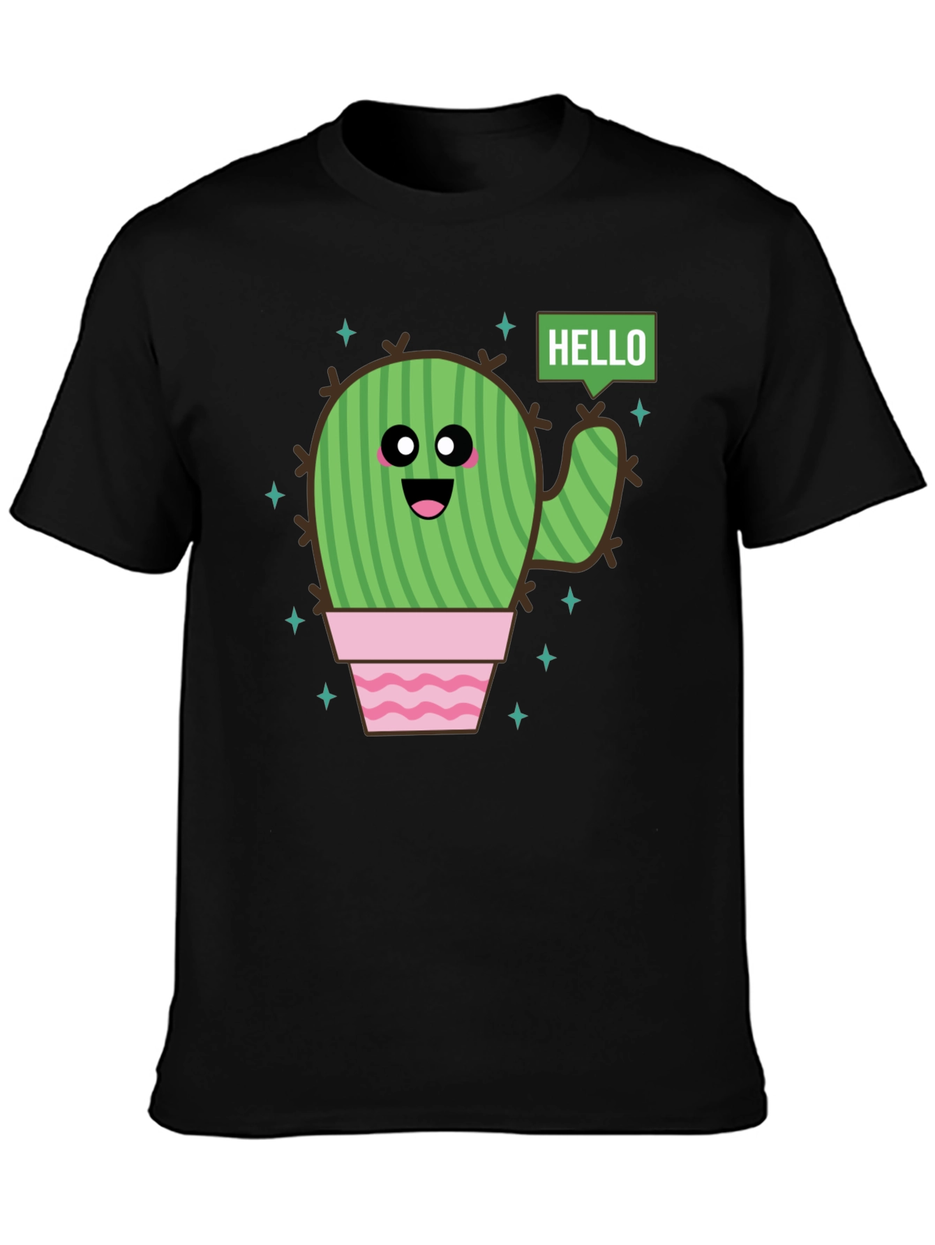 Cute Cactus Graphic T-Shirt - Hello There!
