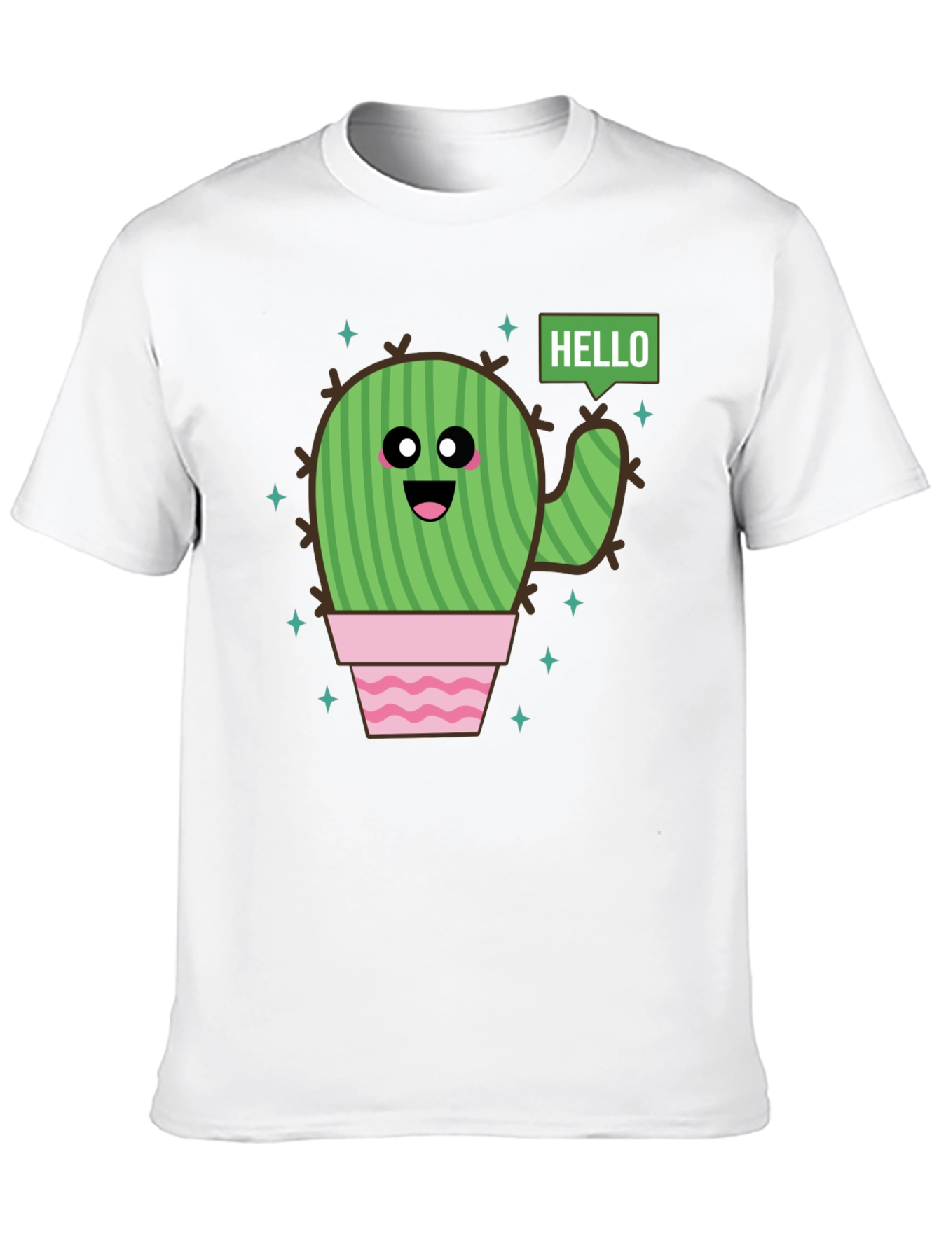 Cute Cactus Graphic T-Shirt - Hello There!