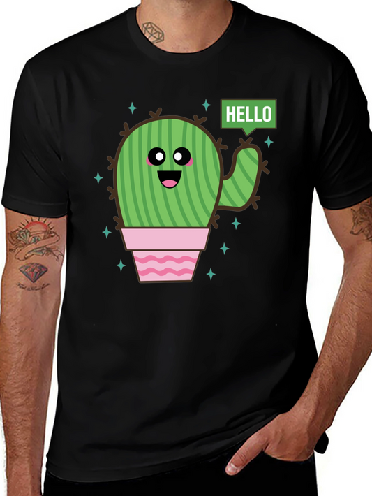 Cute Cactus Graphic T-Shirt - Hello There!