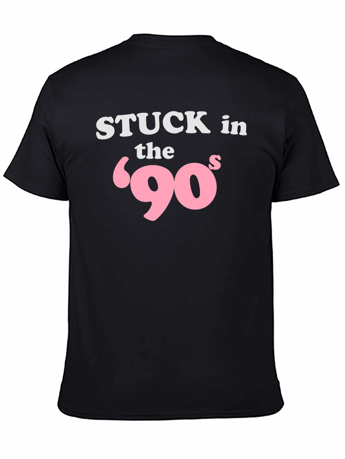 Stuck in the 90s Black T-Shirt - Retro Nostalgia