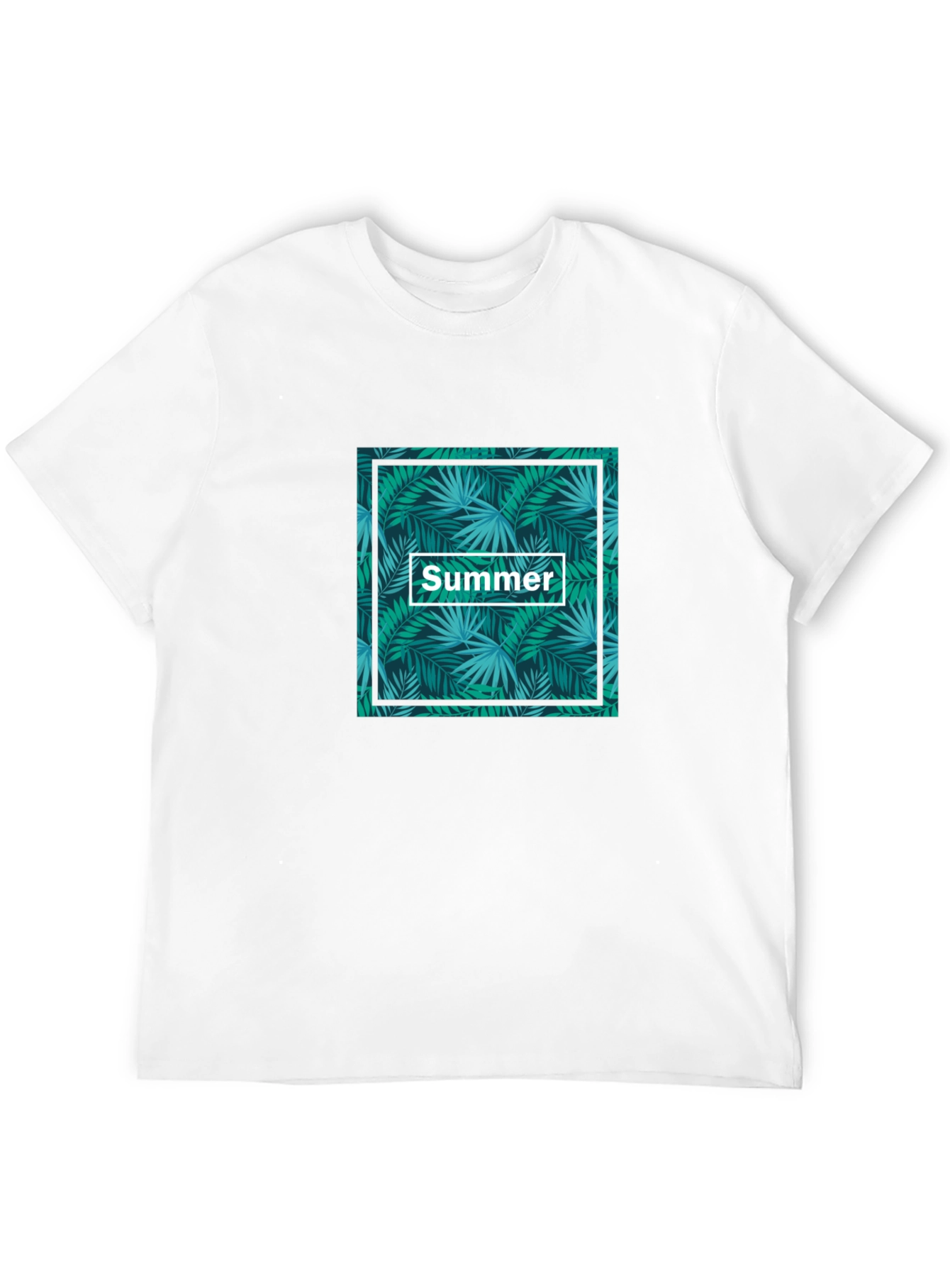 Tropical Summer Print Black T-Shirt