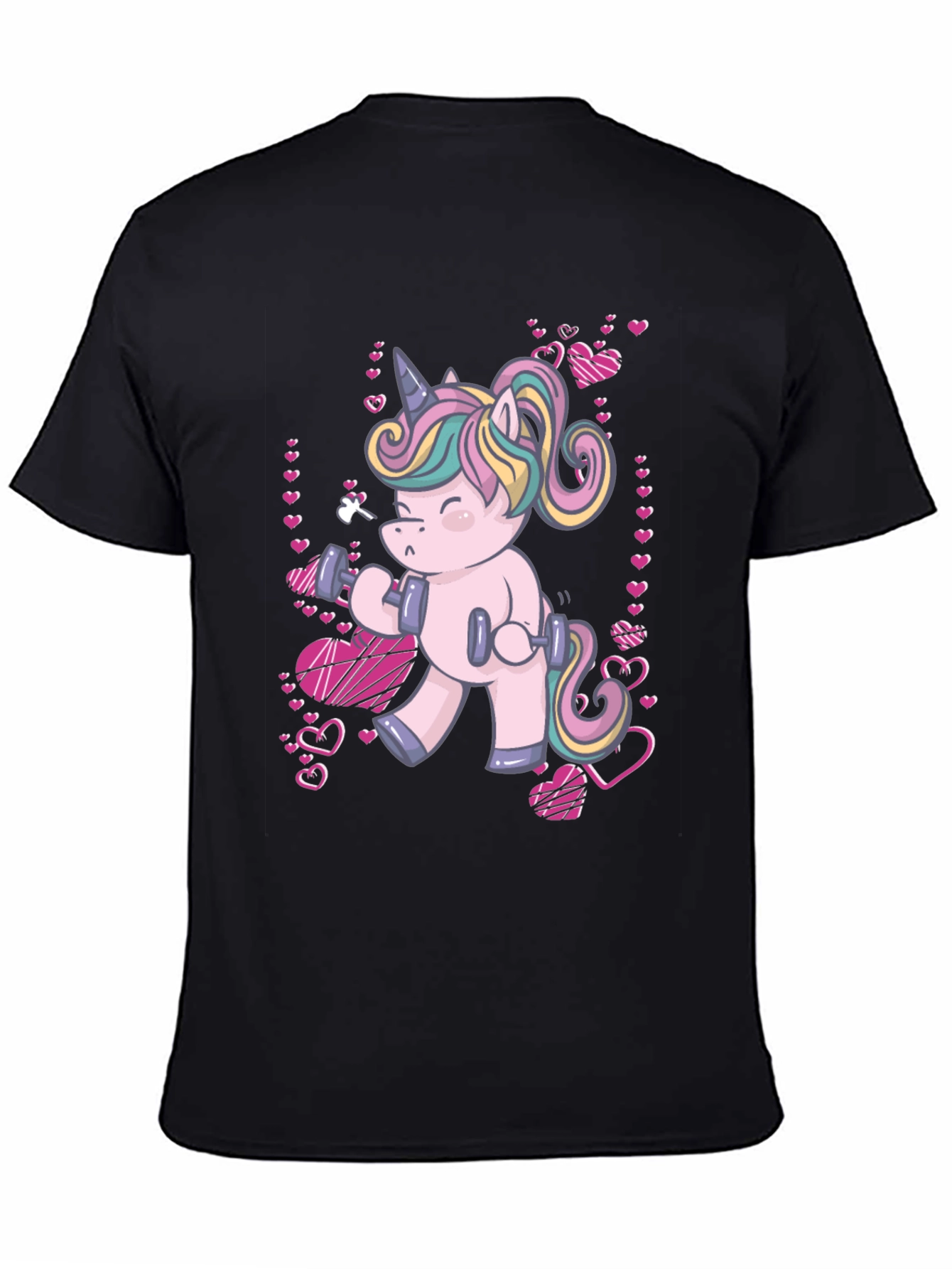 Unicorn Gym Workout Black T-Shirt