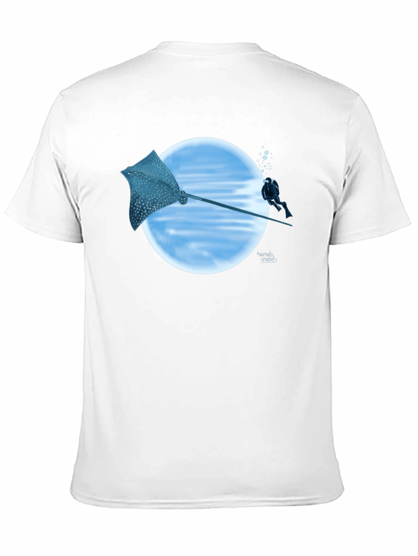 Spotted Eagle Ray Scuba Diving Black T-Shirt