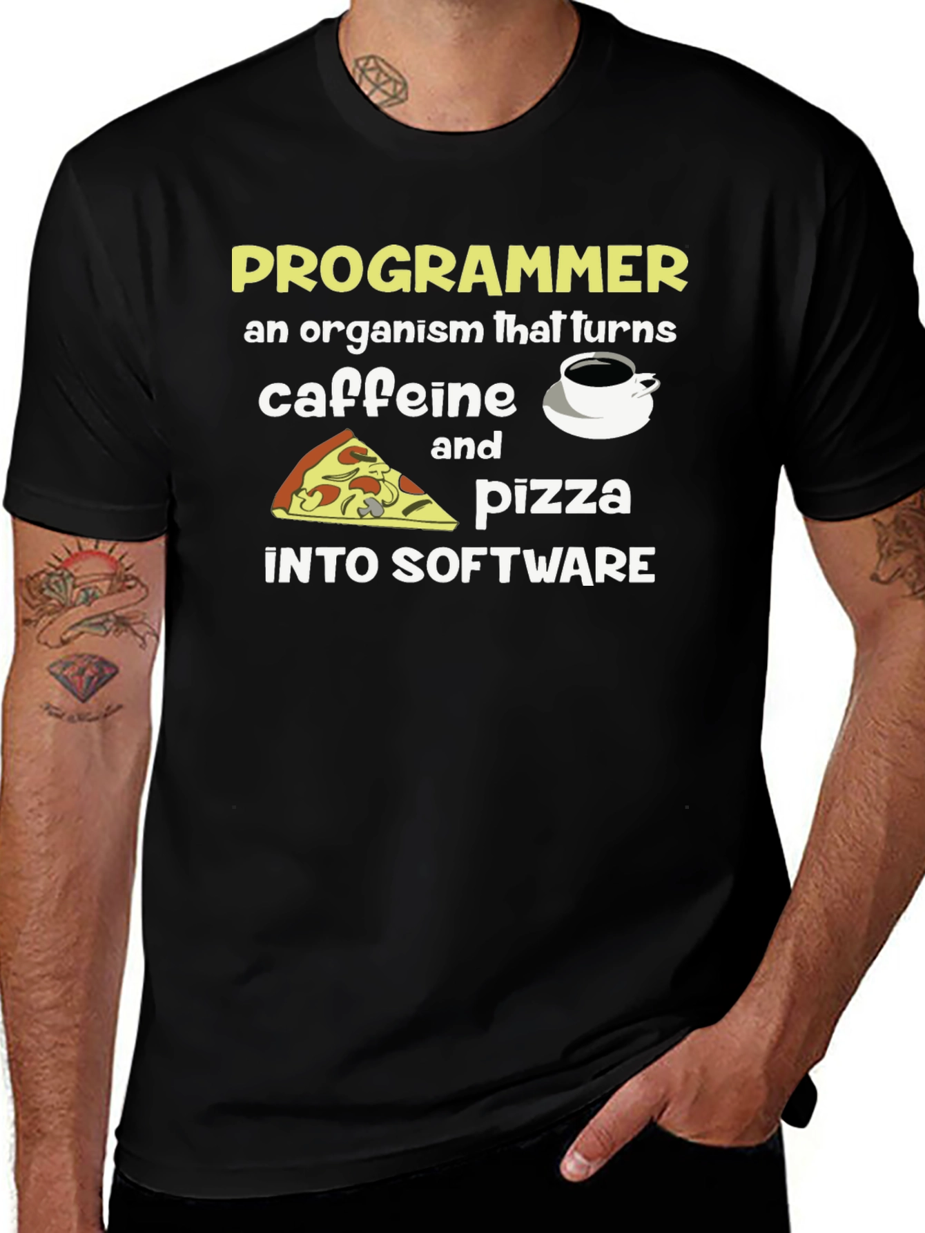 Programmer Caffeine & Pizza T-Shirt