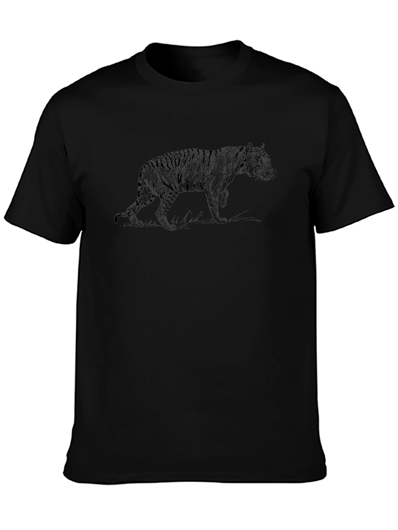 Tiger Graphic Black T-Shirt: Stylish Animal Print