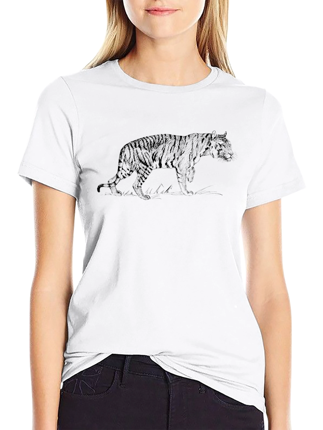 Tiger Graphic Black T-Shirt: Stylish Animal Print