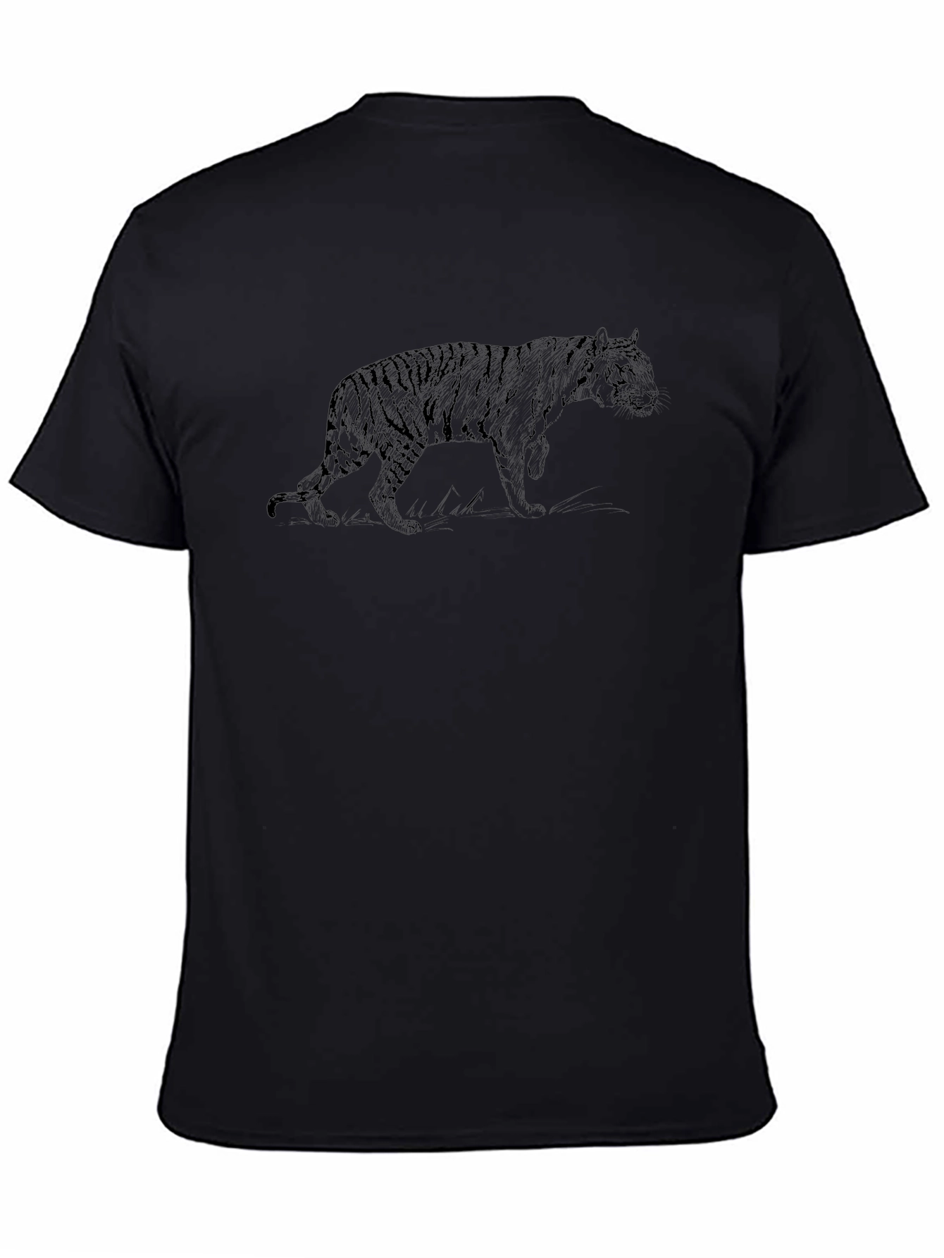Tiger Graphic Black T-Shirt: Stylish Animal Print