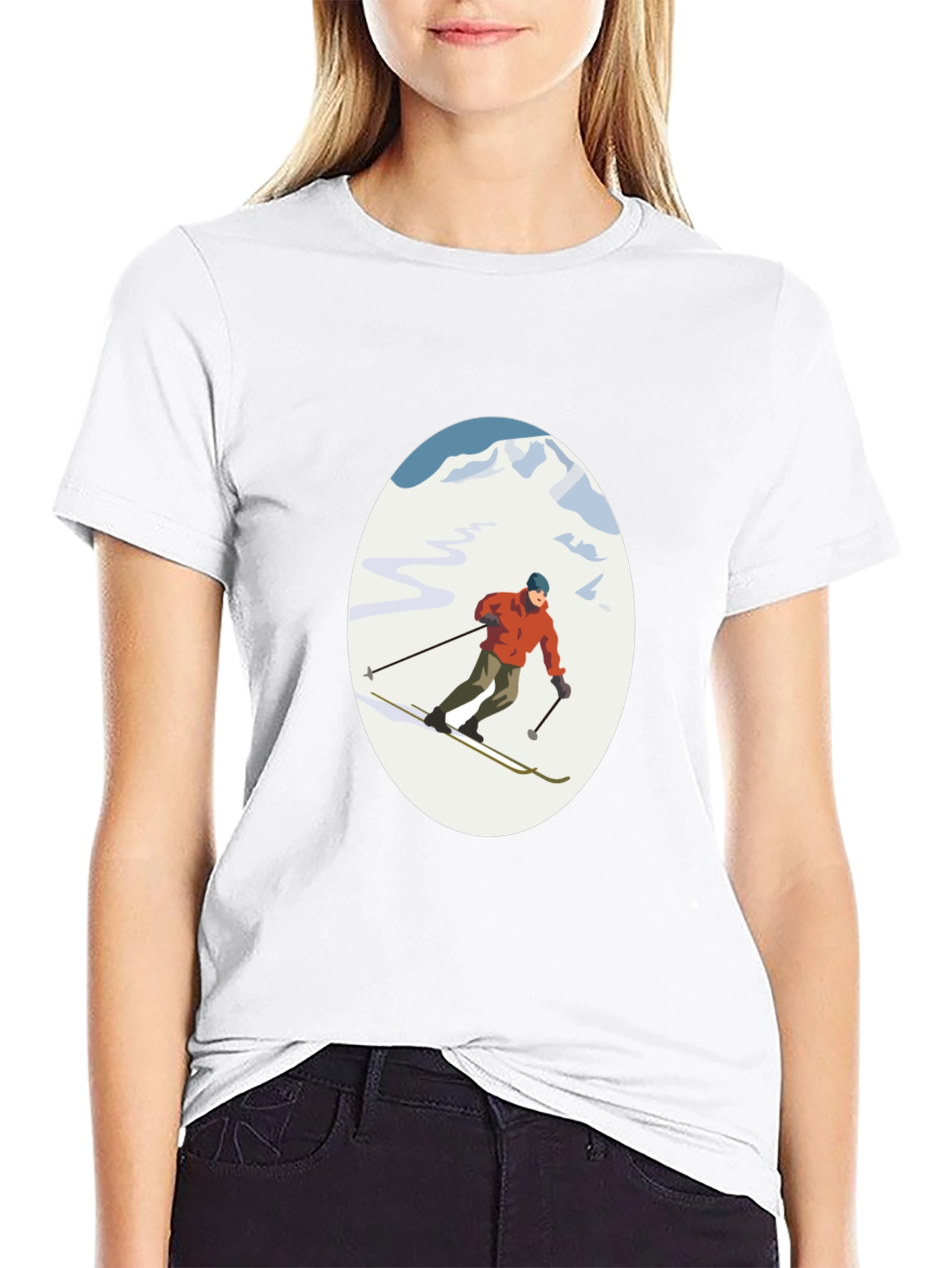 Skiing T-Shirt - Mens Graphic Tee