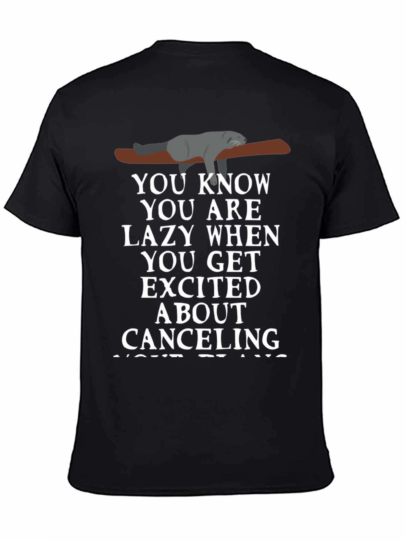Lazy Raccoon T-Shirt: Cancel Plans!
