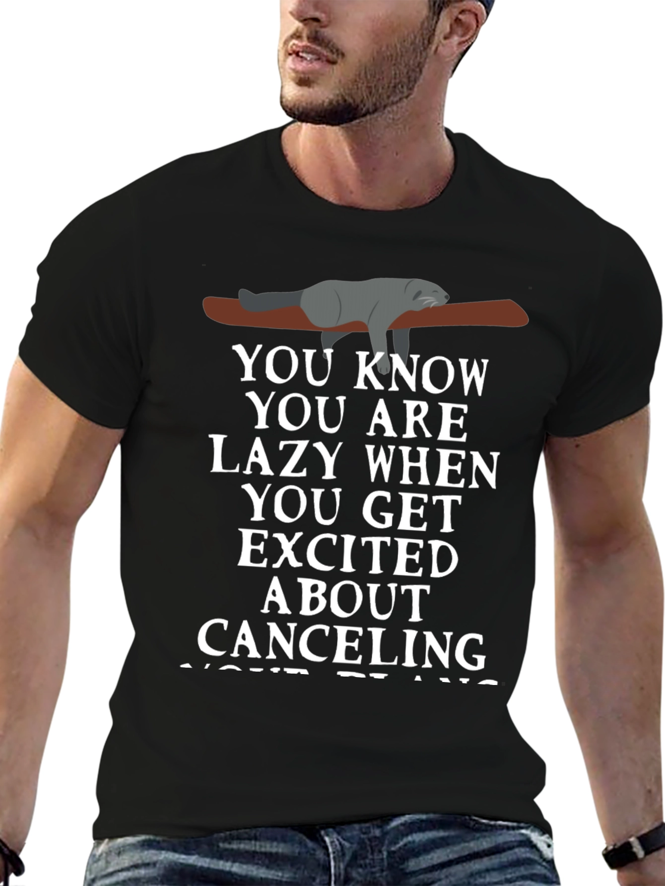 Lazy Raccoon T-Shirt: Cancel Plans!