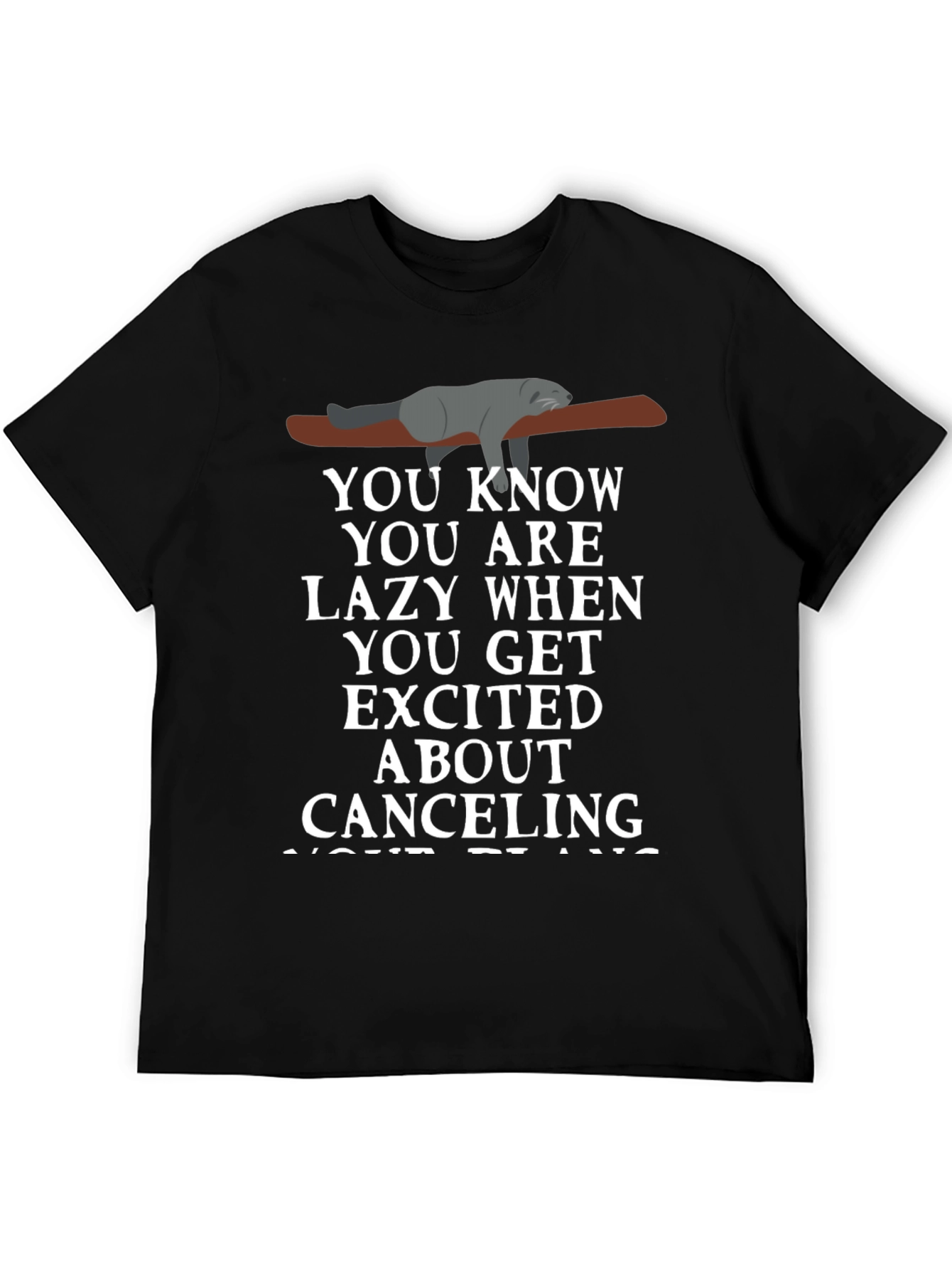 Lazy Raccoon T-Shirt: Cancel Plans!