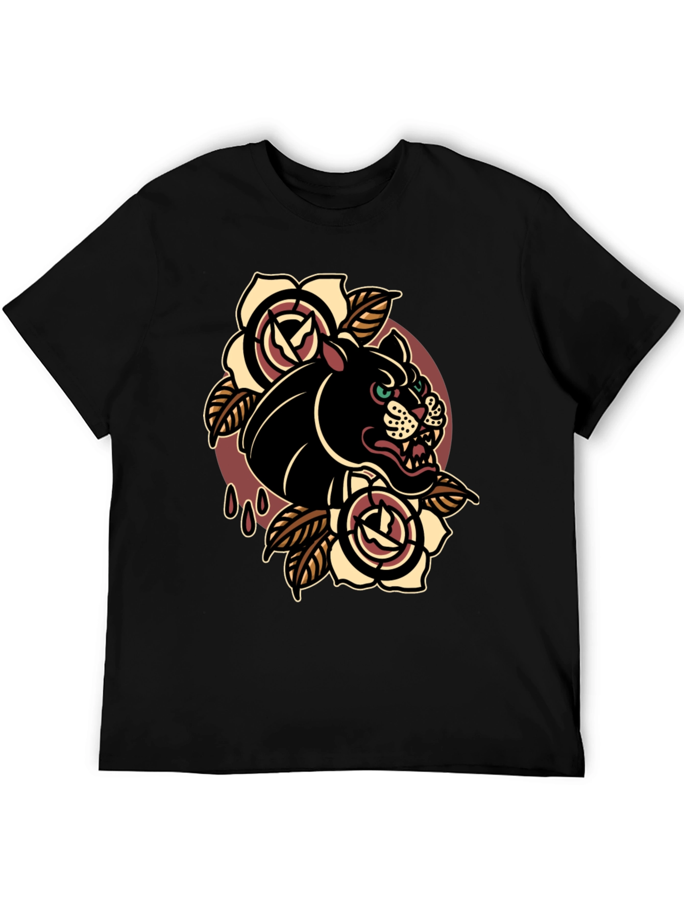 Black Panther Graphic Tee - Classic Tattoo Style