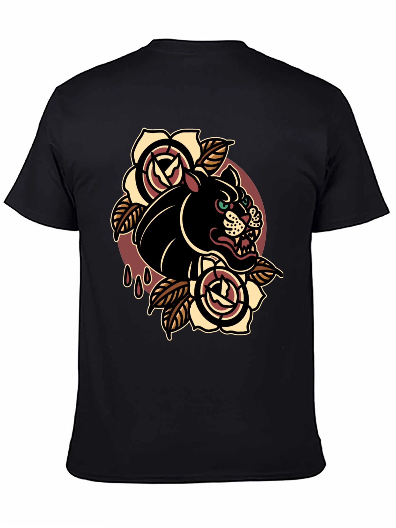 Black Panther Graphic Tee - Classic Tattoo Style