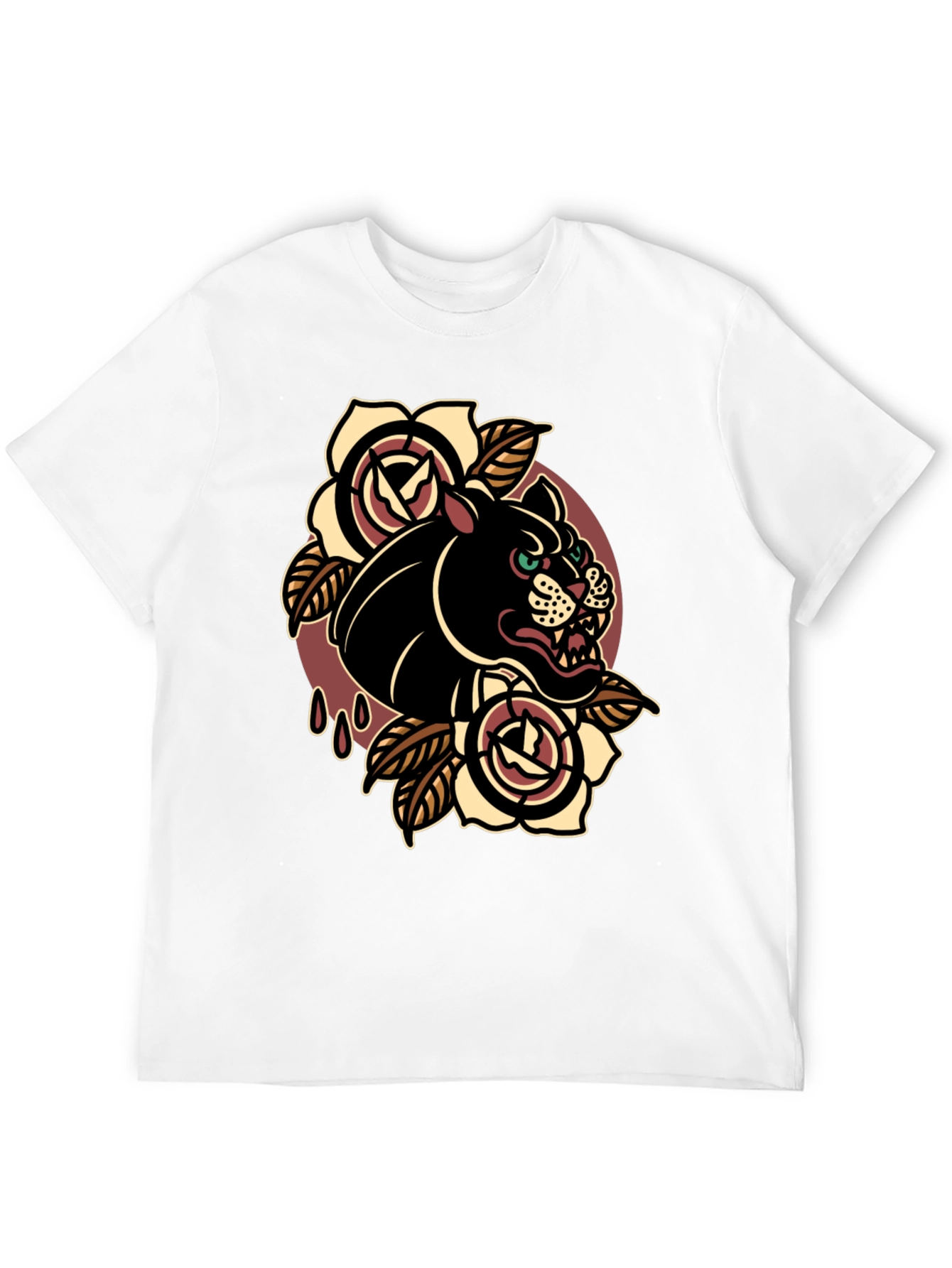 Black Panther Graphic Tee - Classic Tattoo Style