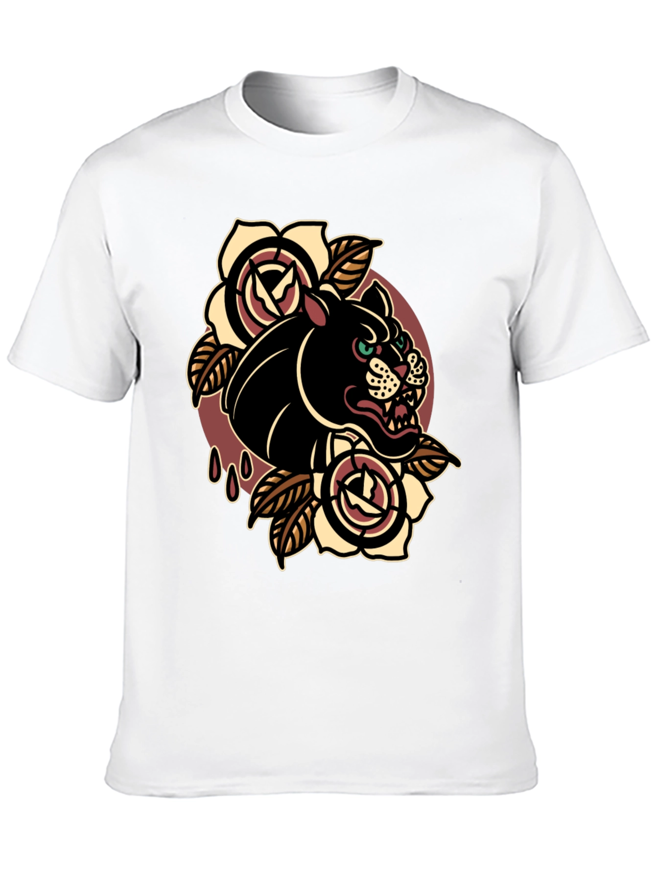 Black Panther Graphic Tee - Classic Tattoo Style