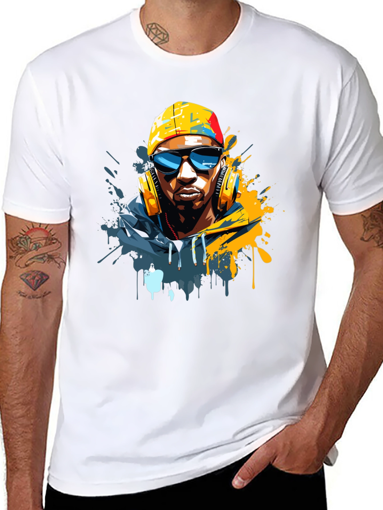 Cool Urban Artist Graphic Tee - Black