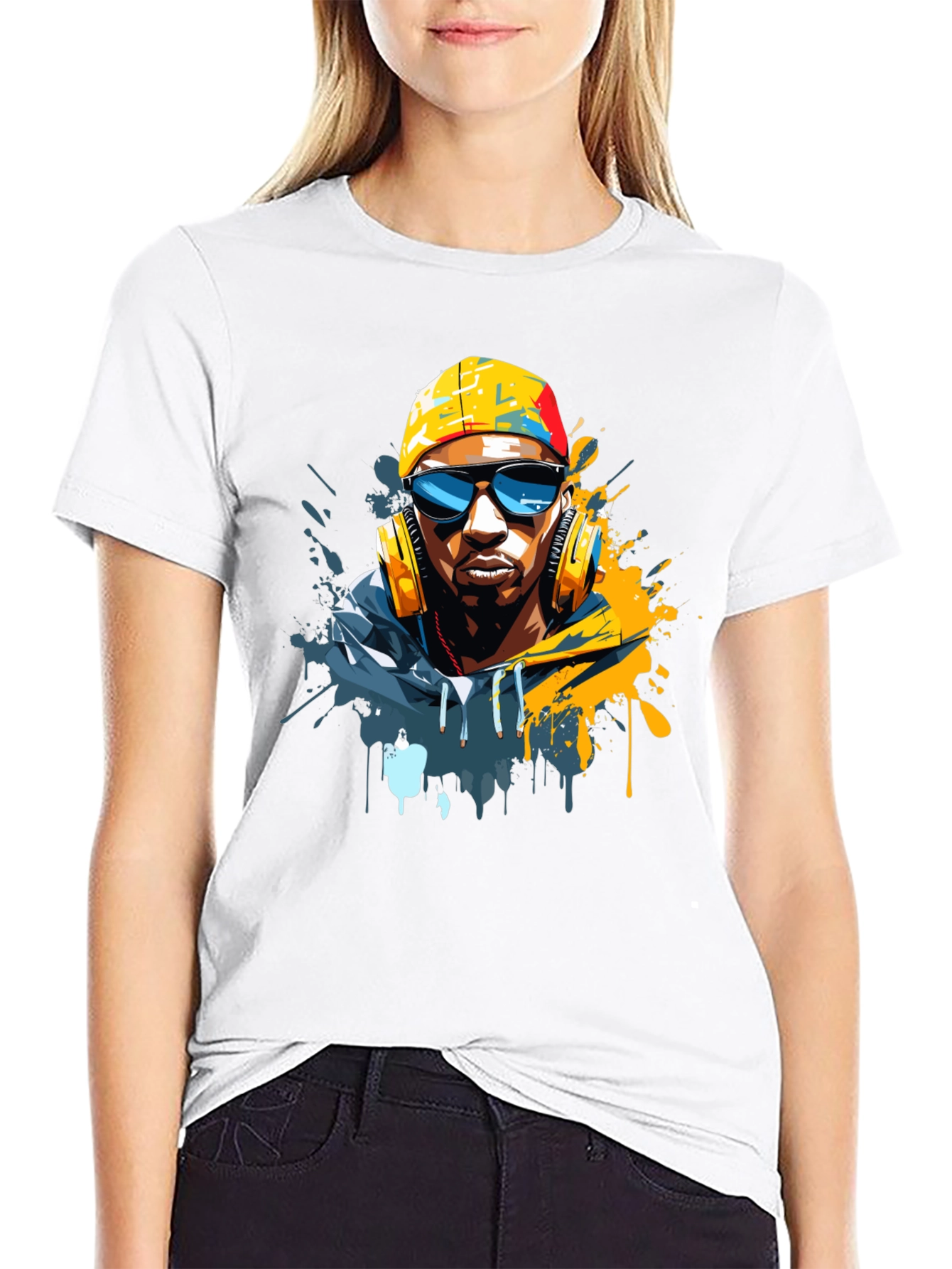 Cool Urban Artist Graphic Tee - Black