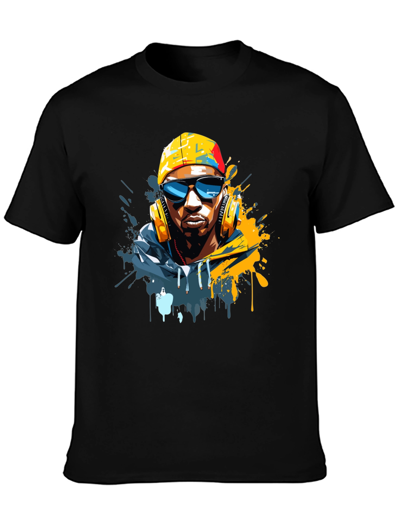 Cool Urban Artist Graphic Tee - Black