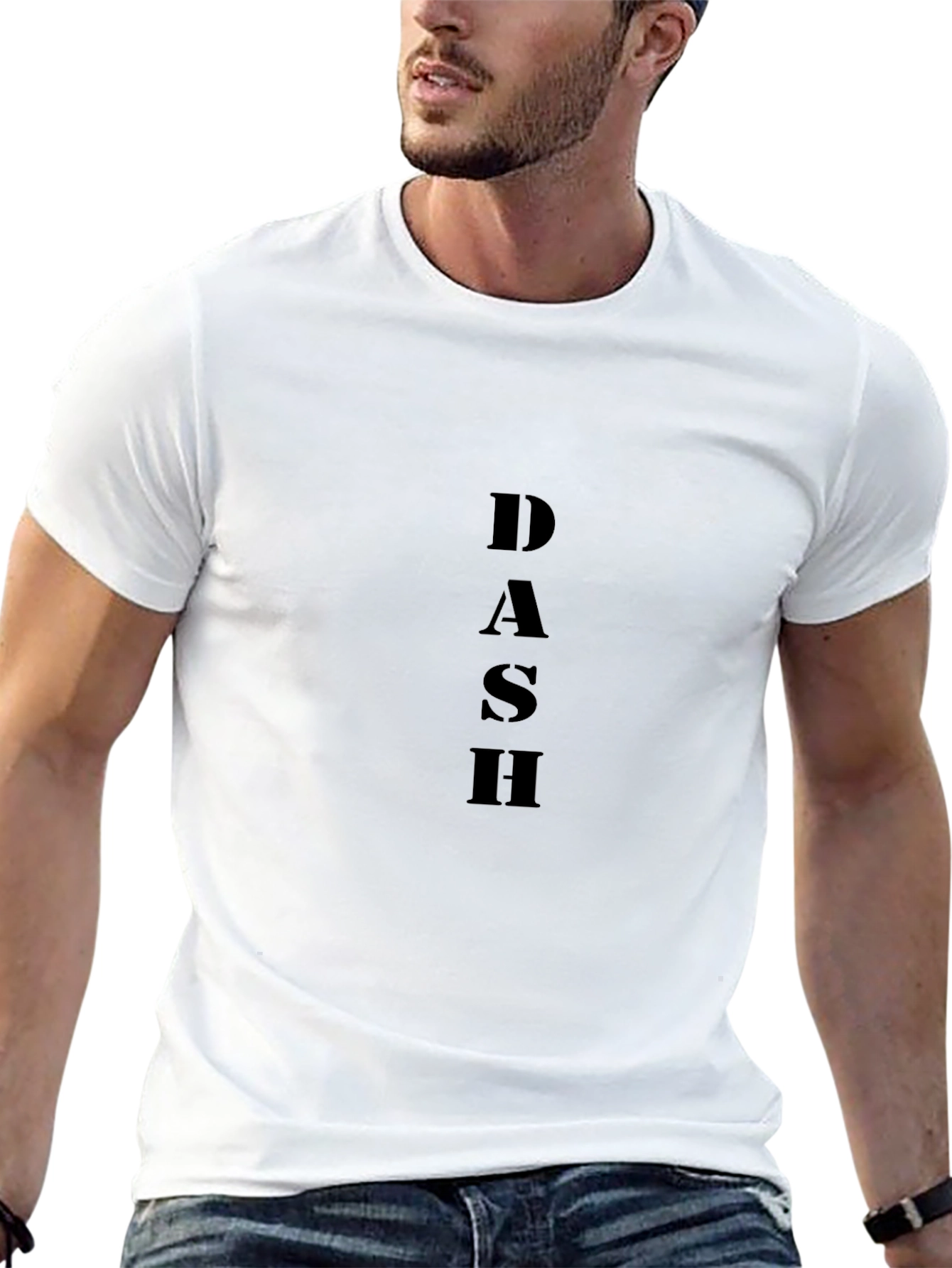 DASH Black Graphic Tee - Modern Mens T-Shirt