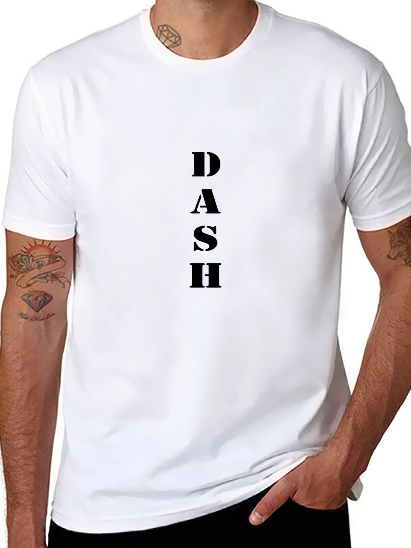 DASH Black Graphic Tee - Modern Mens T-Shirt