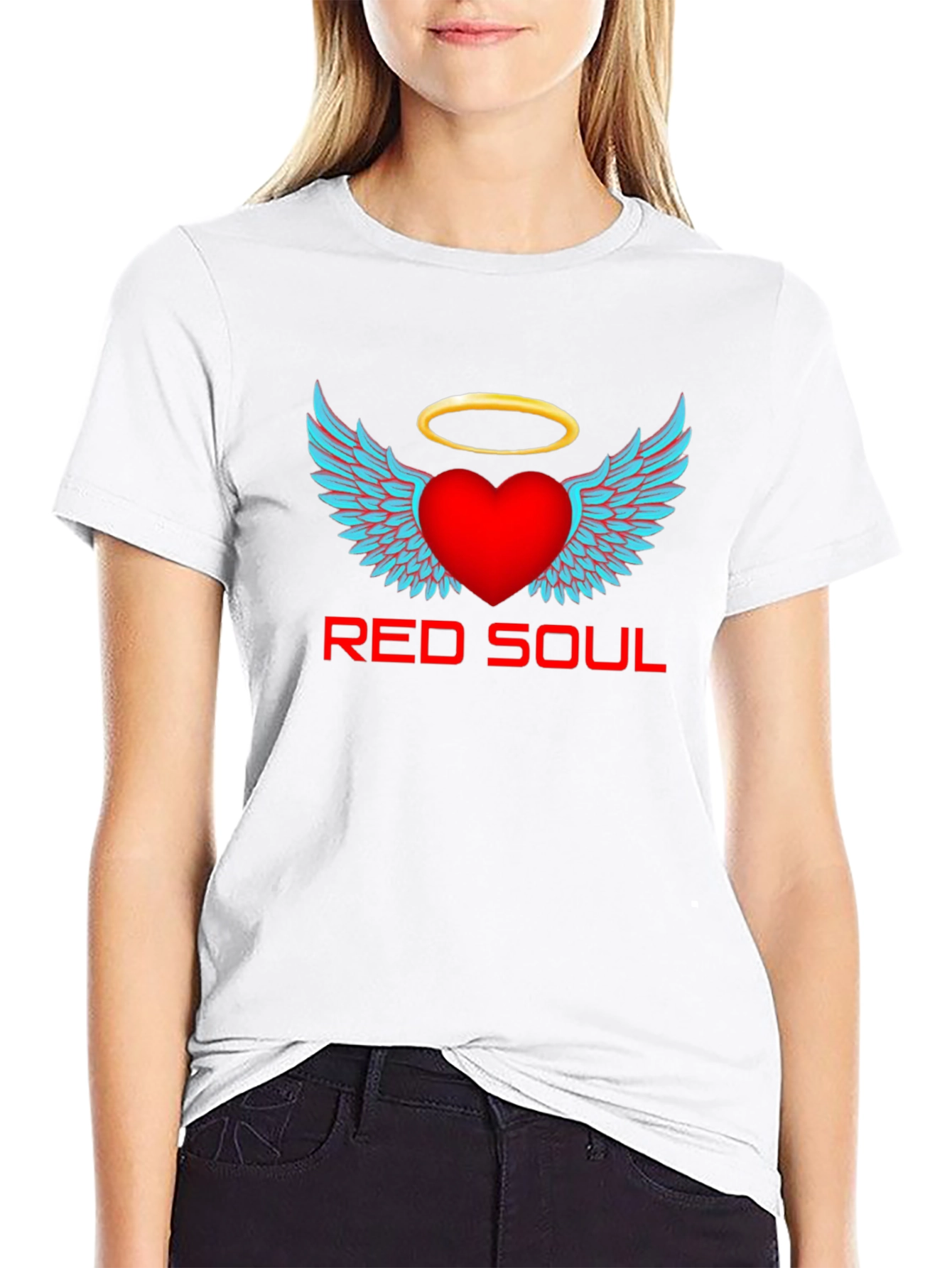 Red Soul Graphic T-Shirt - Angel Heart Design