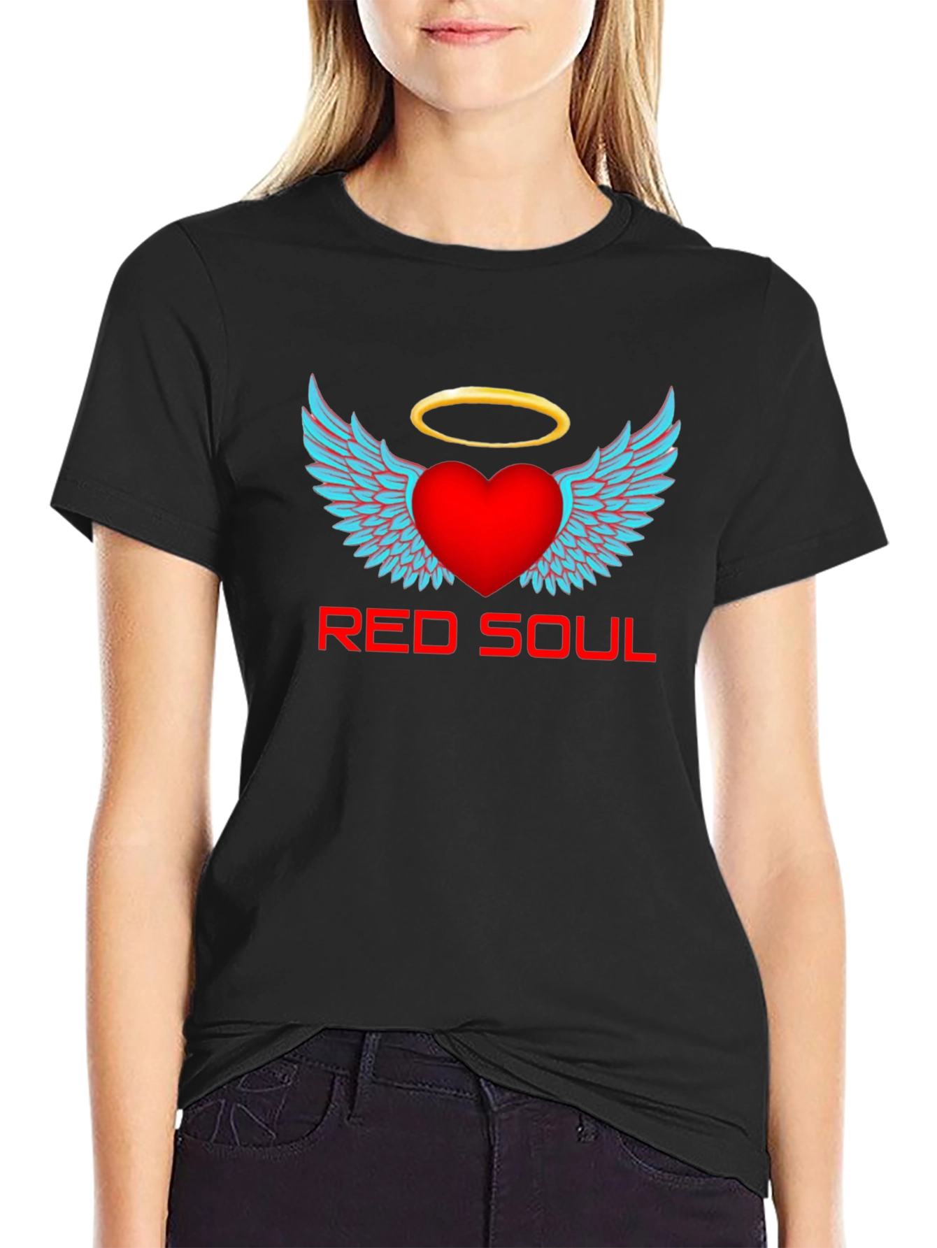 Red Soul Graphic T-Shirt - Angel Heart Design