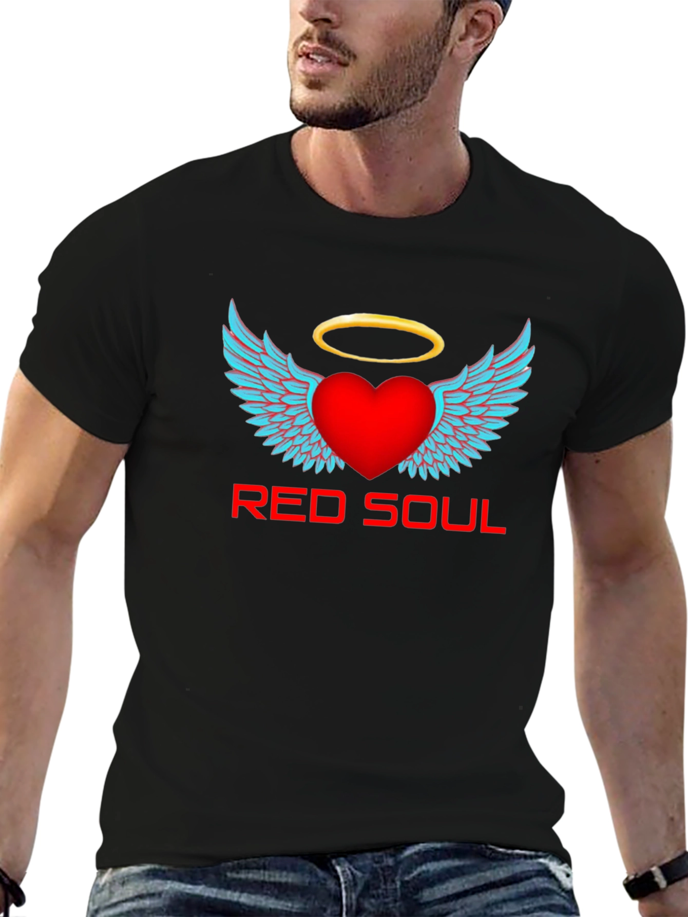 Red Soul Graphic T-Shirt - Angel Heart Design