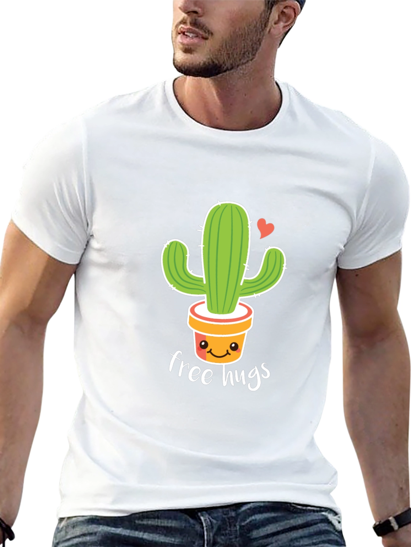 Cute Cactus Free Hugs Graphic T-Shirt