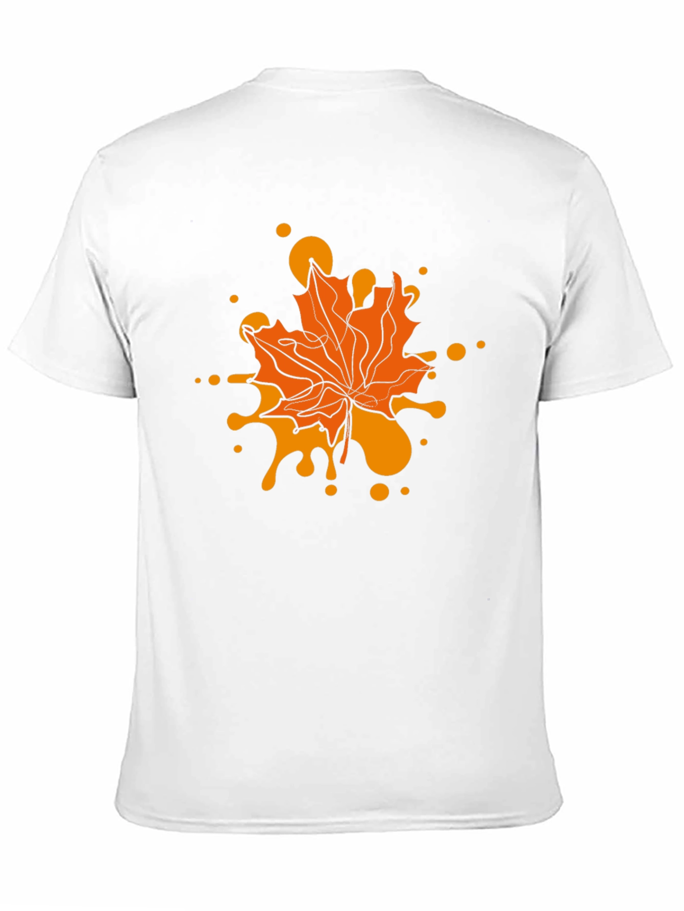 Autumn Maple Leaf Graphic Tee - Black Casual T-Shirt